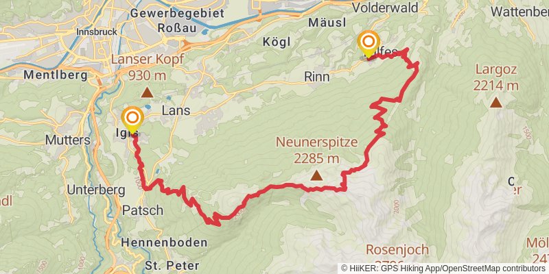 Adlerweg stage 13 Map