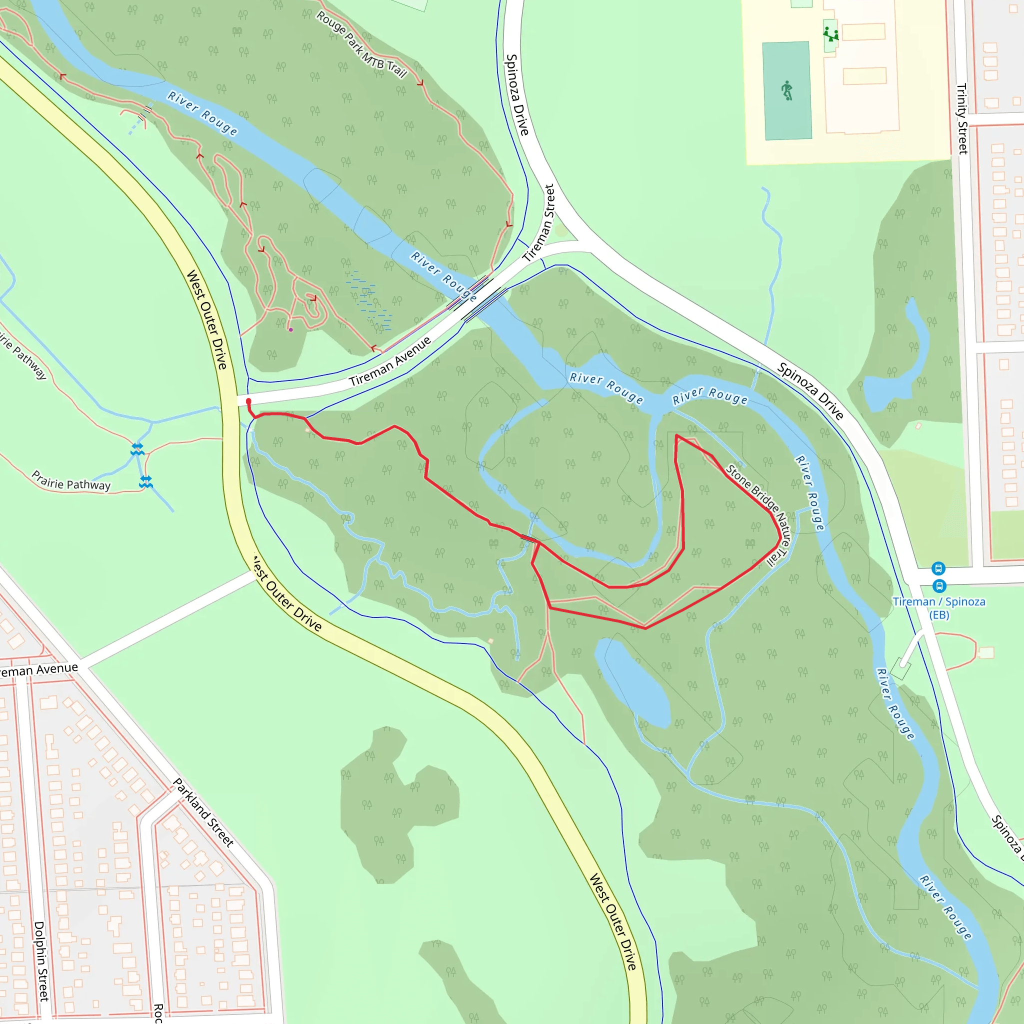 Stone Bridge Nature Loop Trail mobile static map