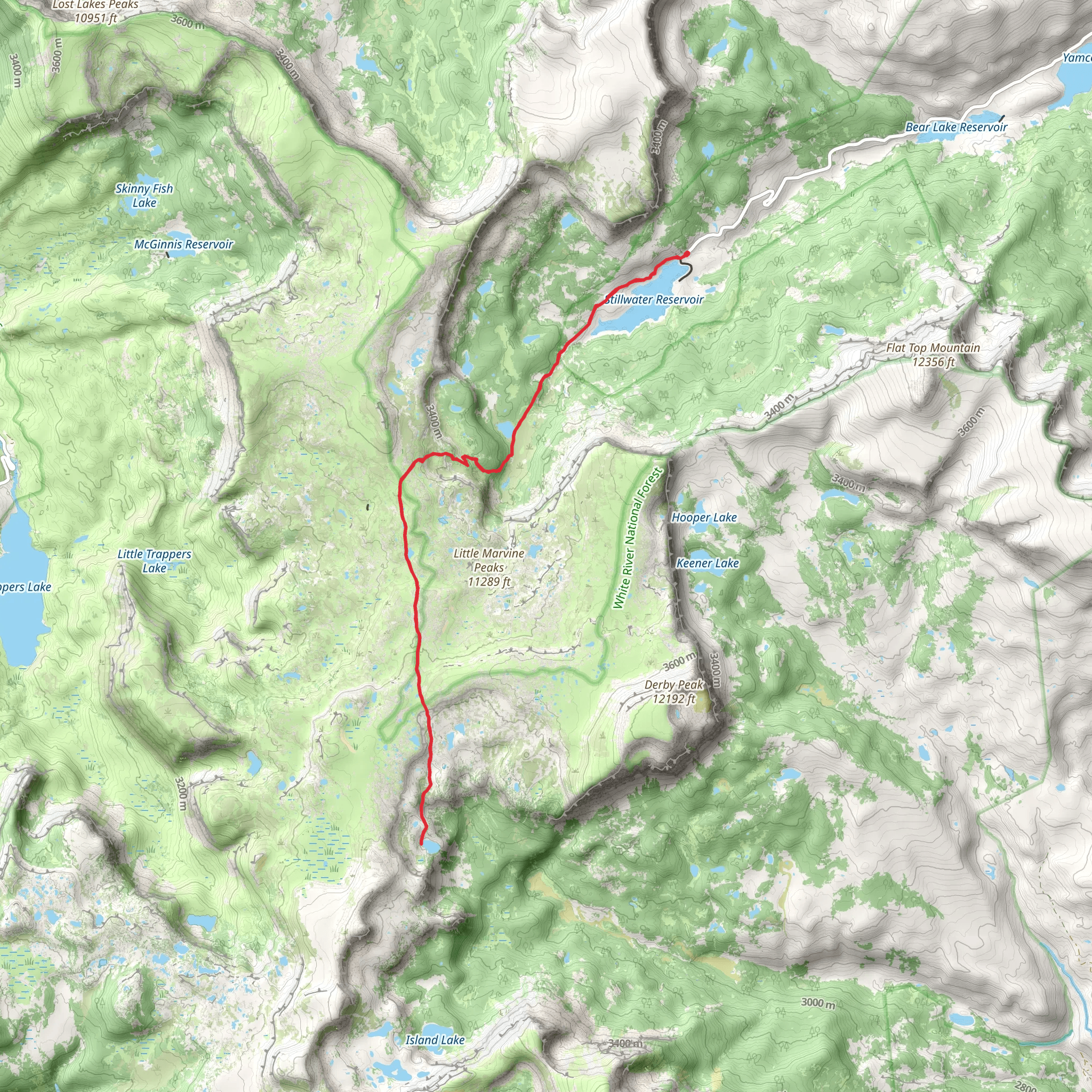 Deer Lake Trail from Stillwater Reservoir mobile static map