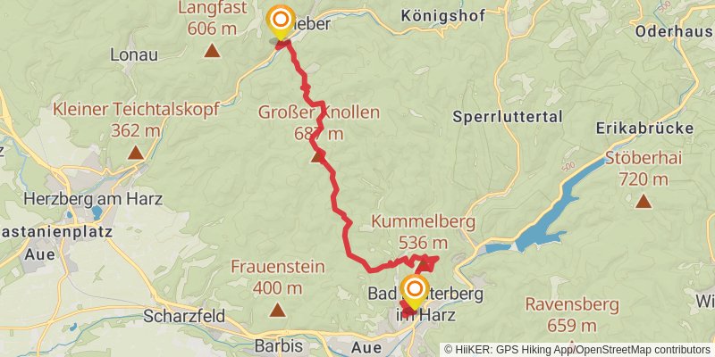 Harzer Baudensteig stage 3 Map