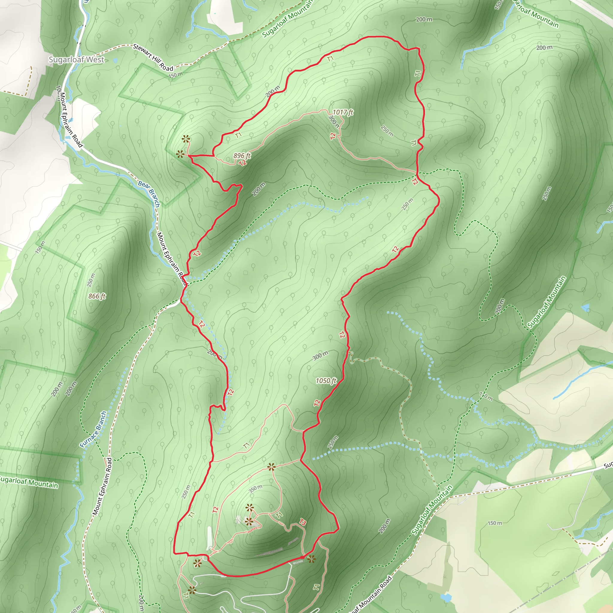 Northern Peaks -blue and Purple Trail mobile static map