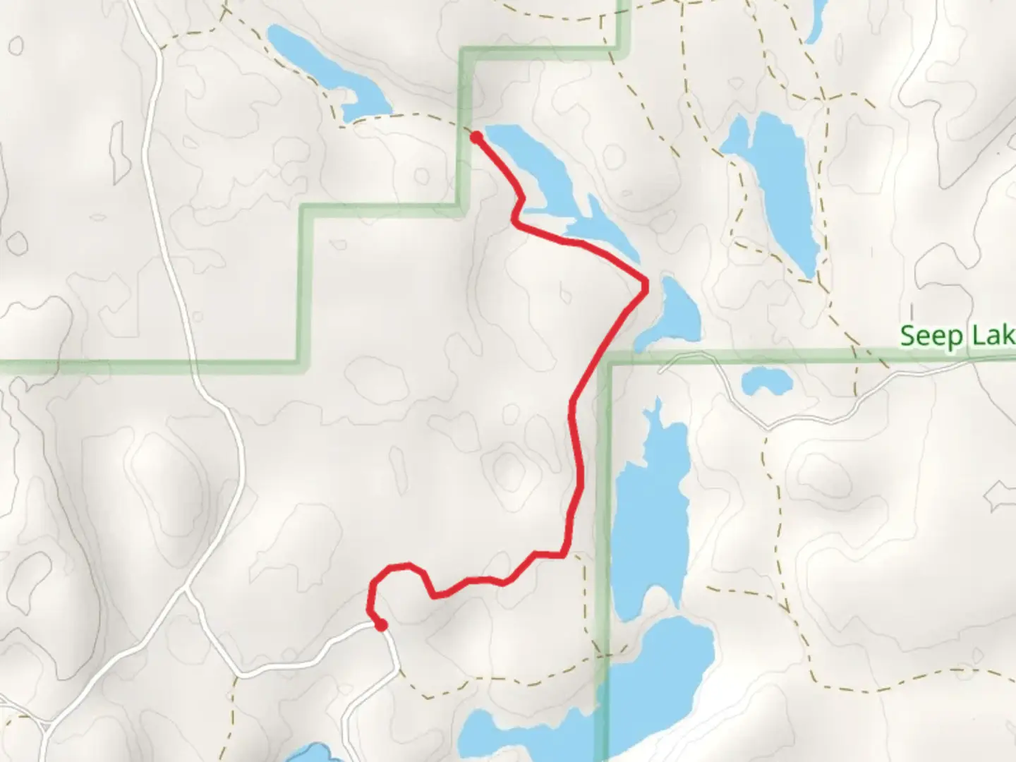 An image depicting the trail Walk beside North Windmill Lake and its surrounding area.