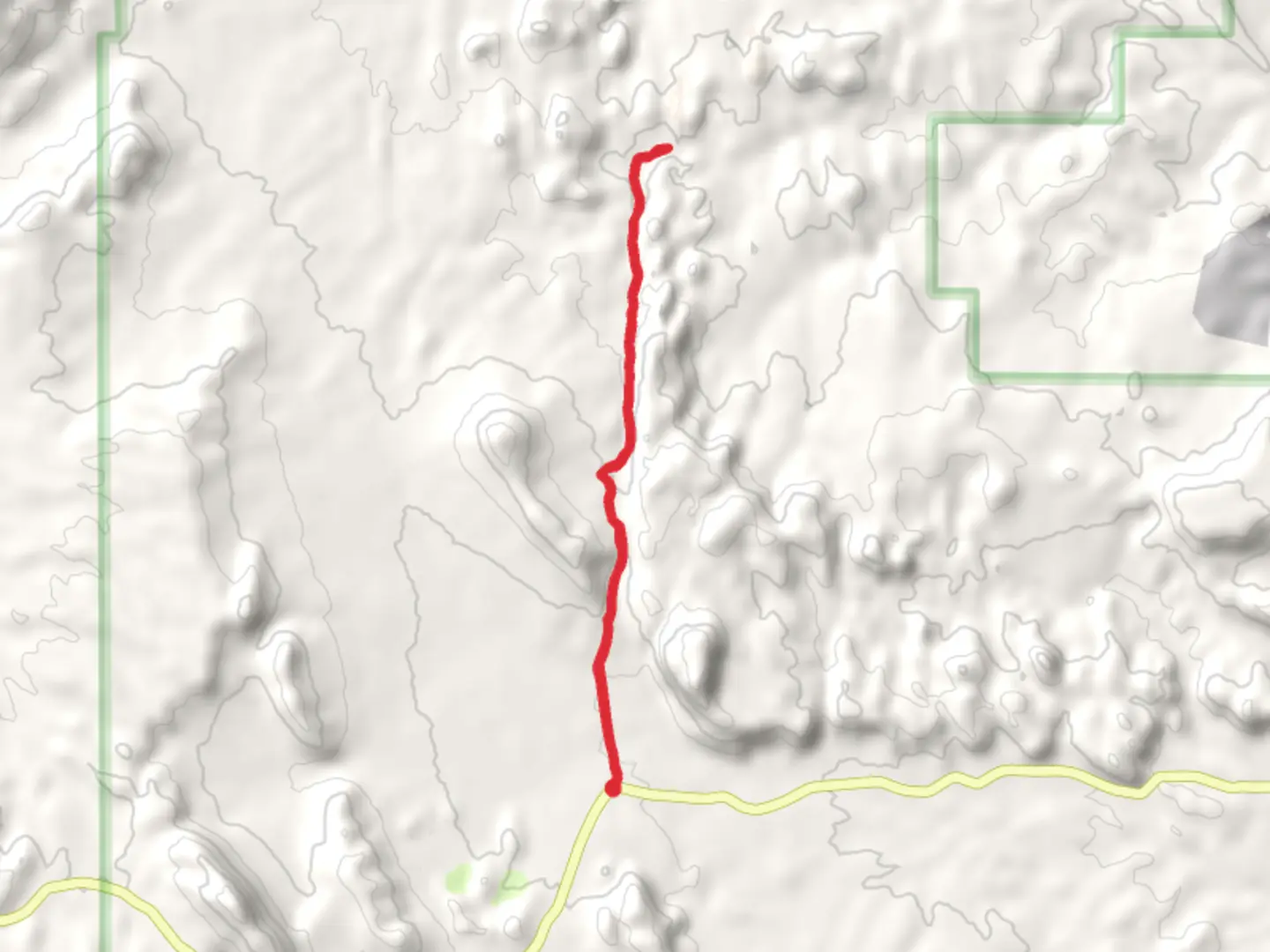 An image depicting the trail Prospect Trail from Valley of Fire Highway and its surrounding area.