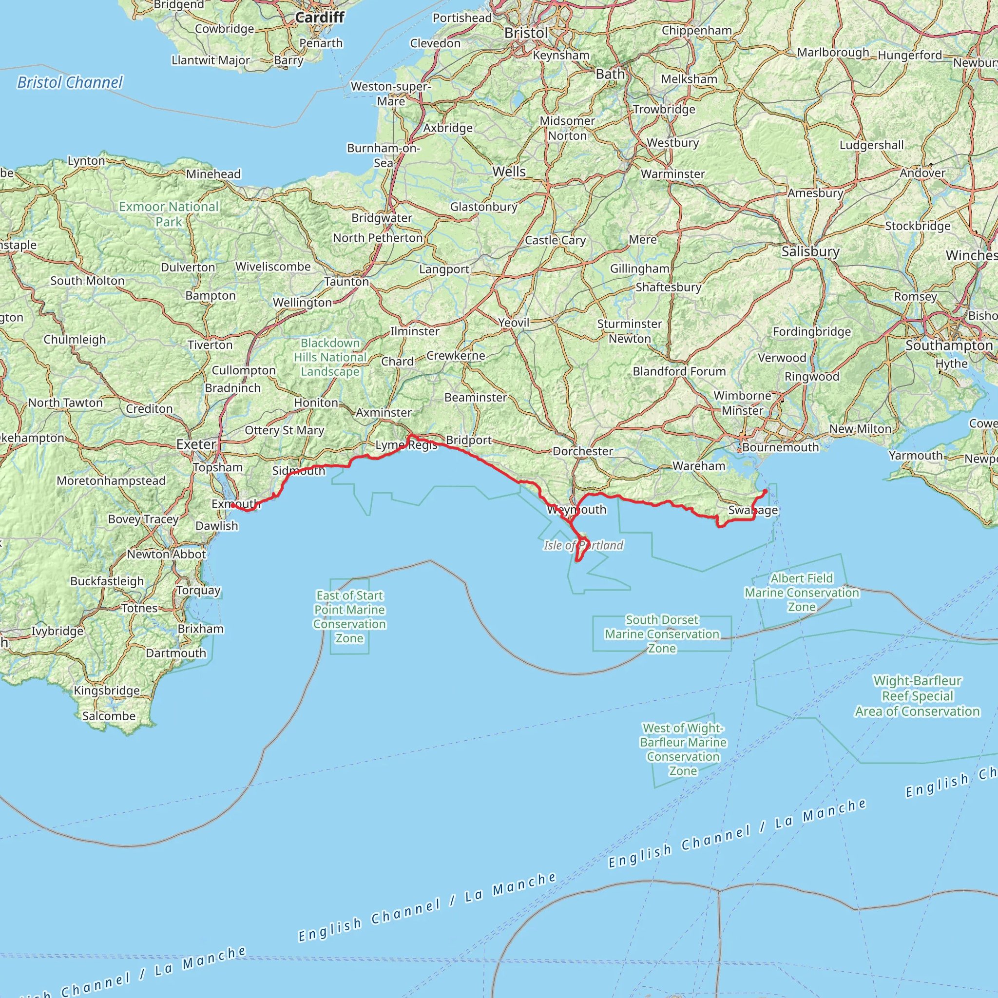 Jurassic Coast Walk mobile static map