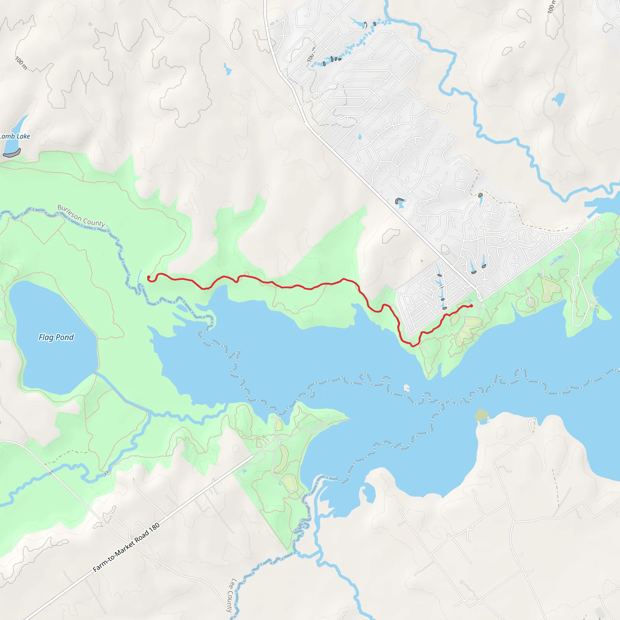 Lake Somerville Trailway - Lake Somerville State Park mobile static map