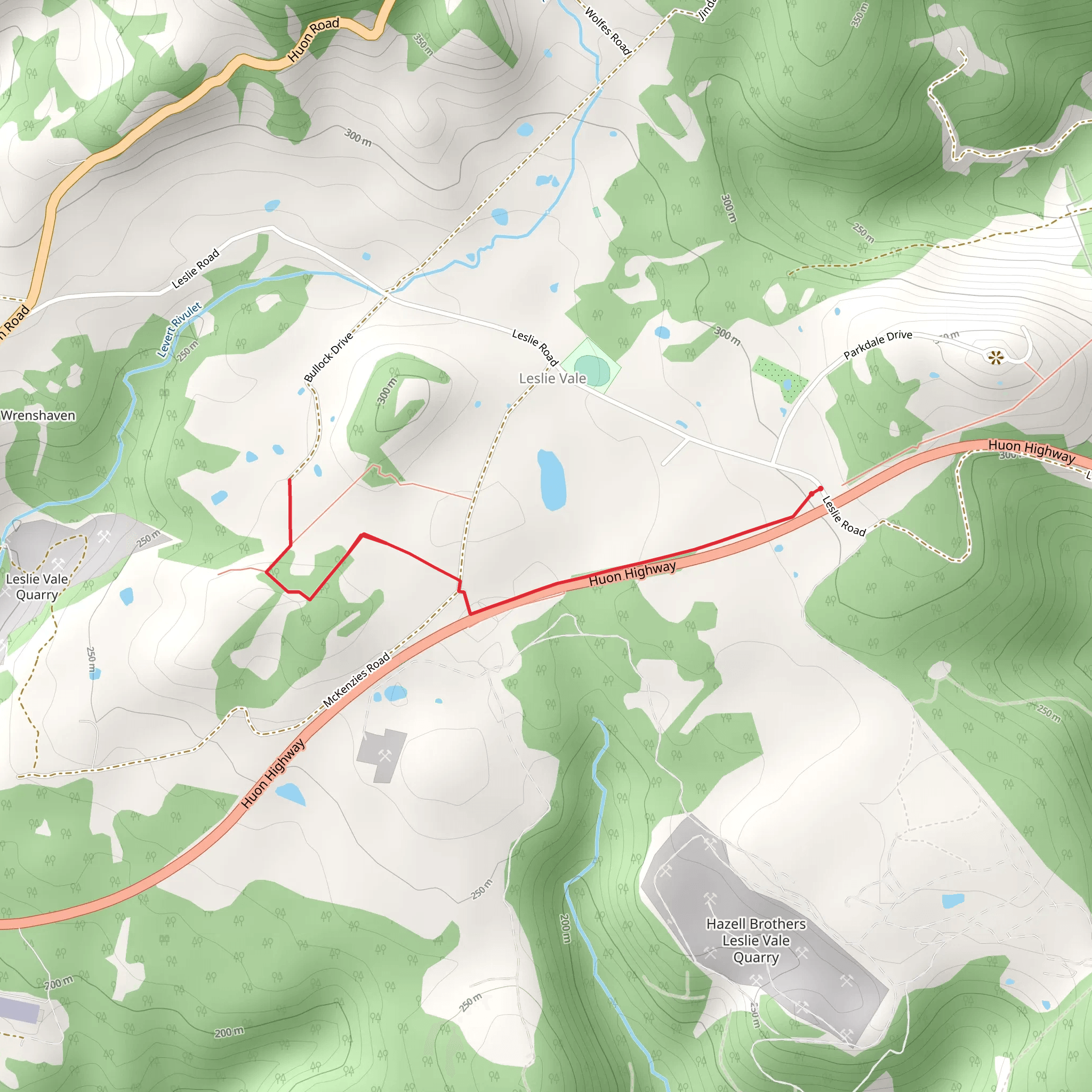 Leslie Vale Track mobile static map