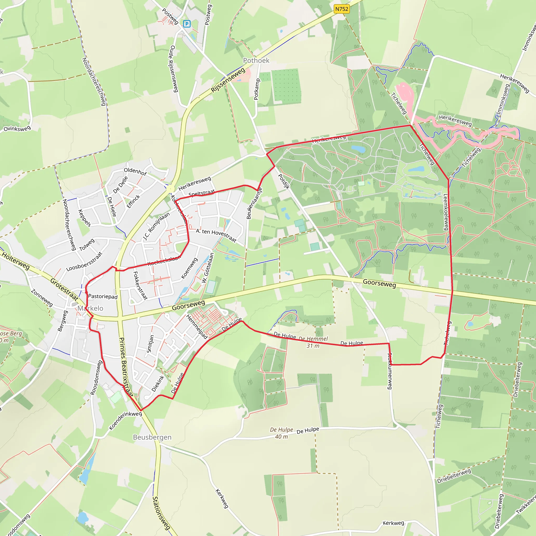 Hessenheem Loop via Herikeres Weg mobile static map