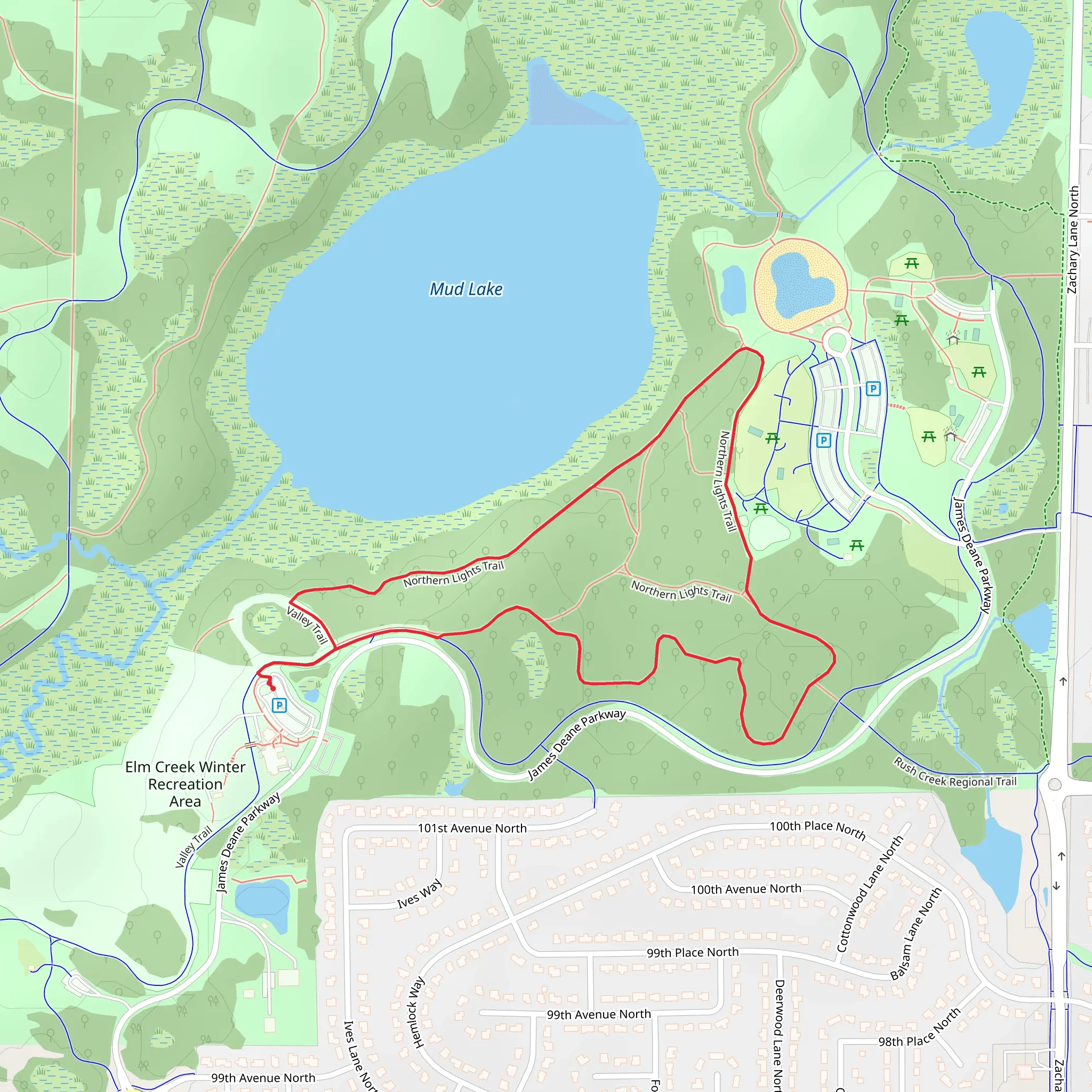 Northern Lights Loop Trail mobile static map
