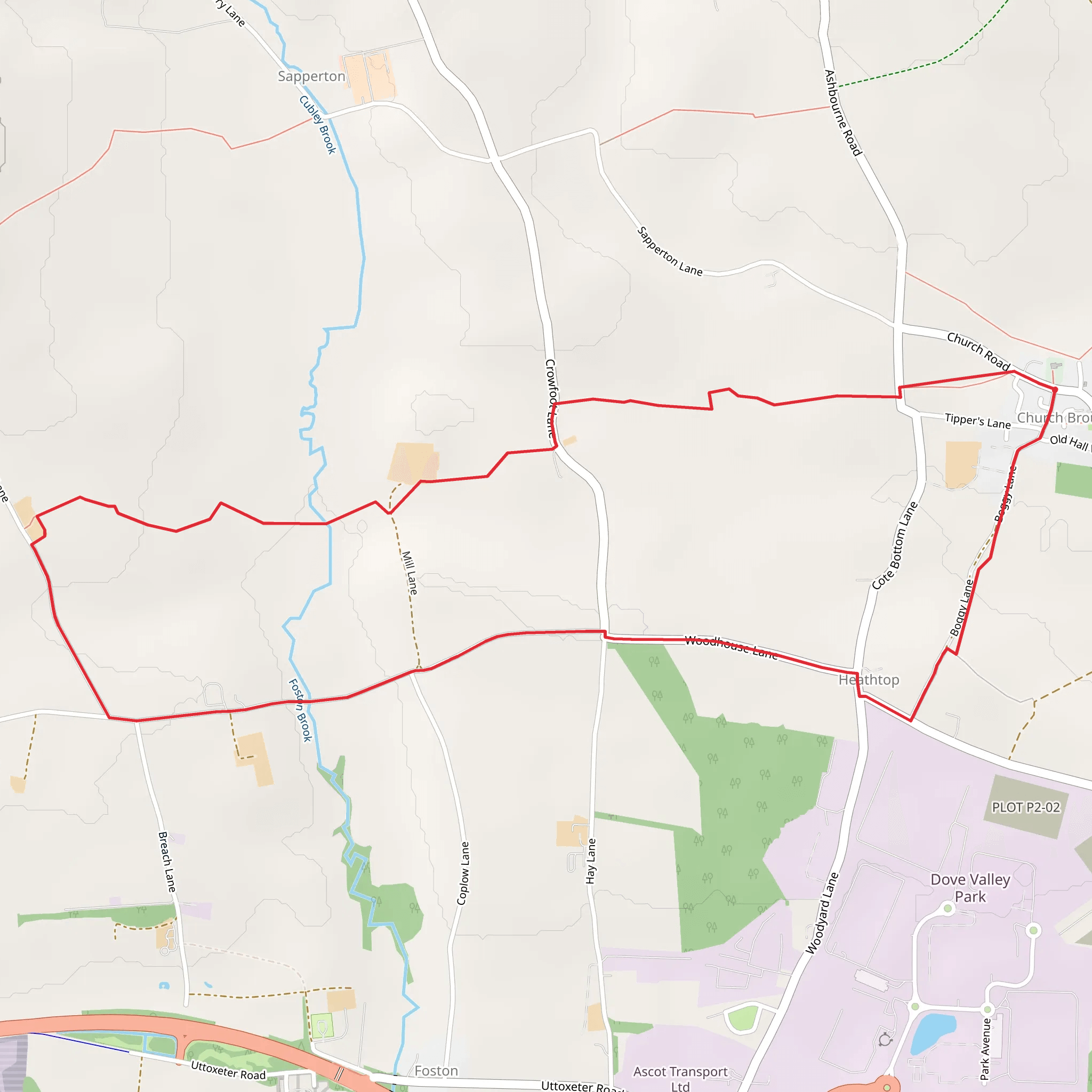 Church Broughton Loop mobile static map