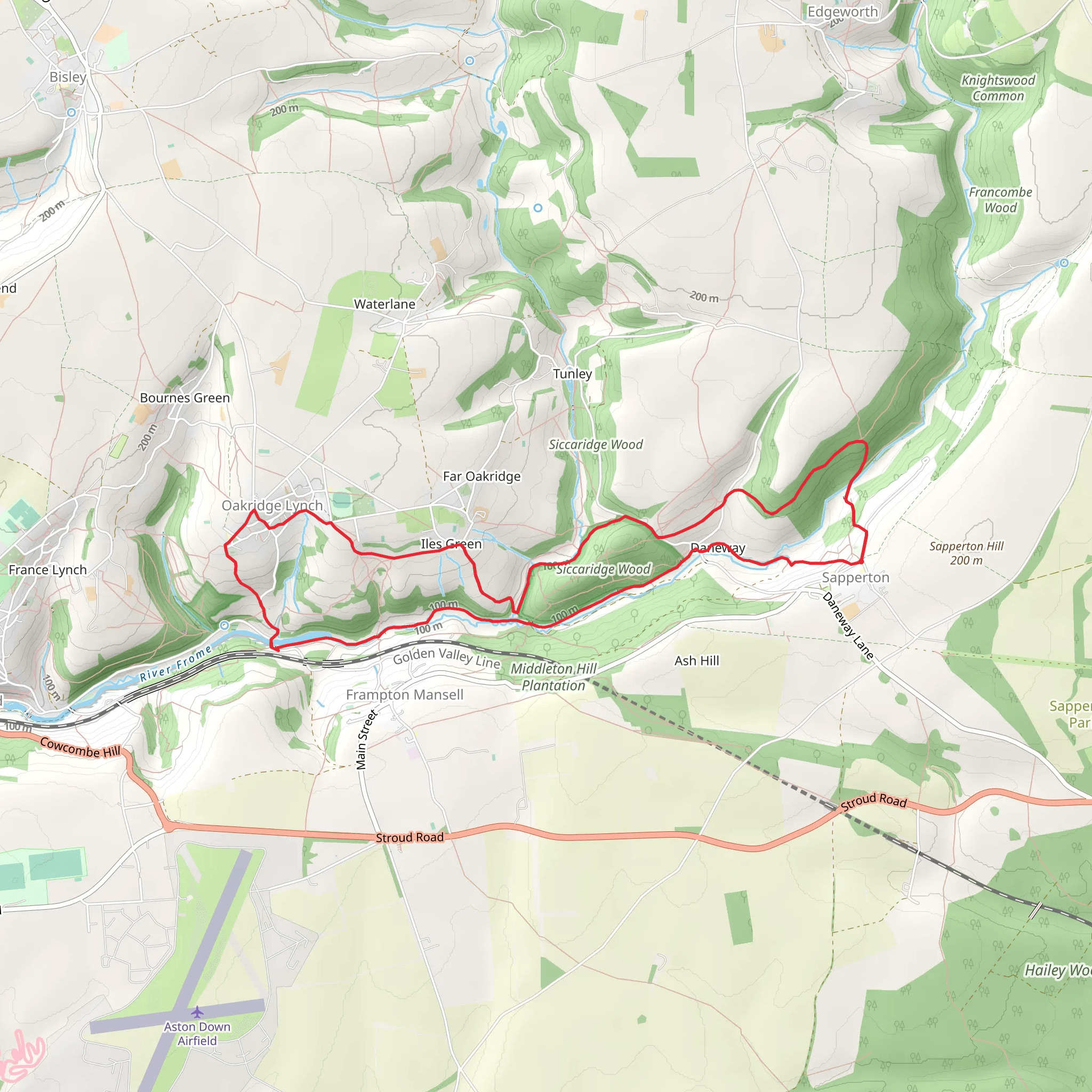 Sapperton to Oakridge Lynch Loop mobile static map