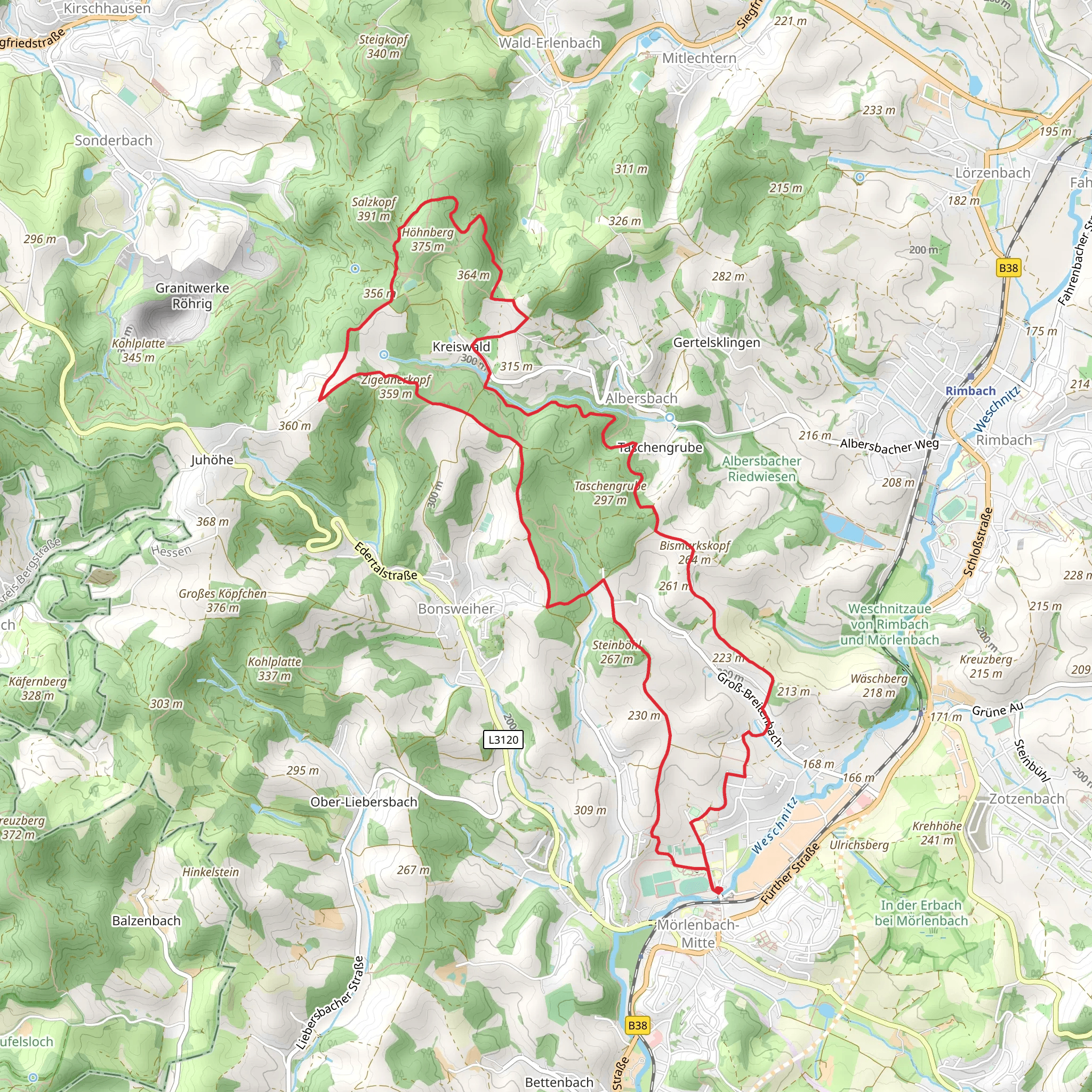 NaturKraftweg Moerlenbach Loop mobile static map