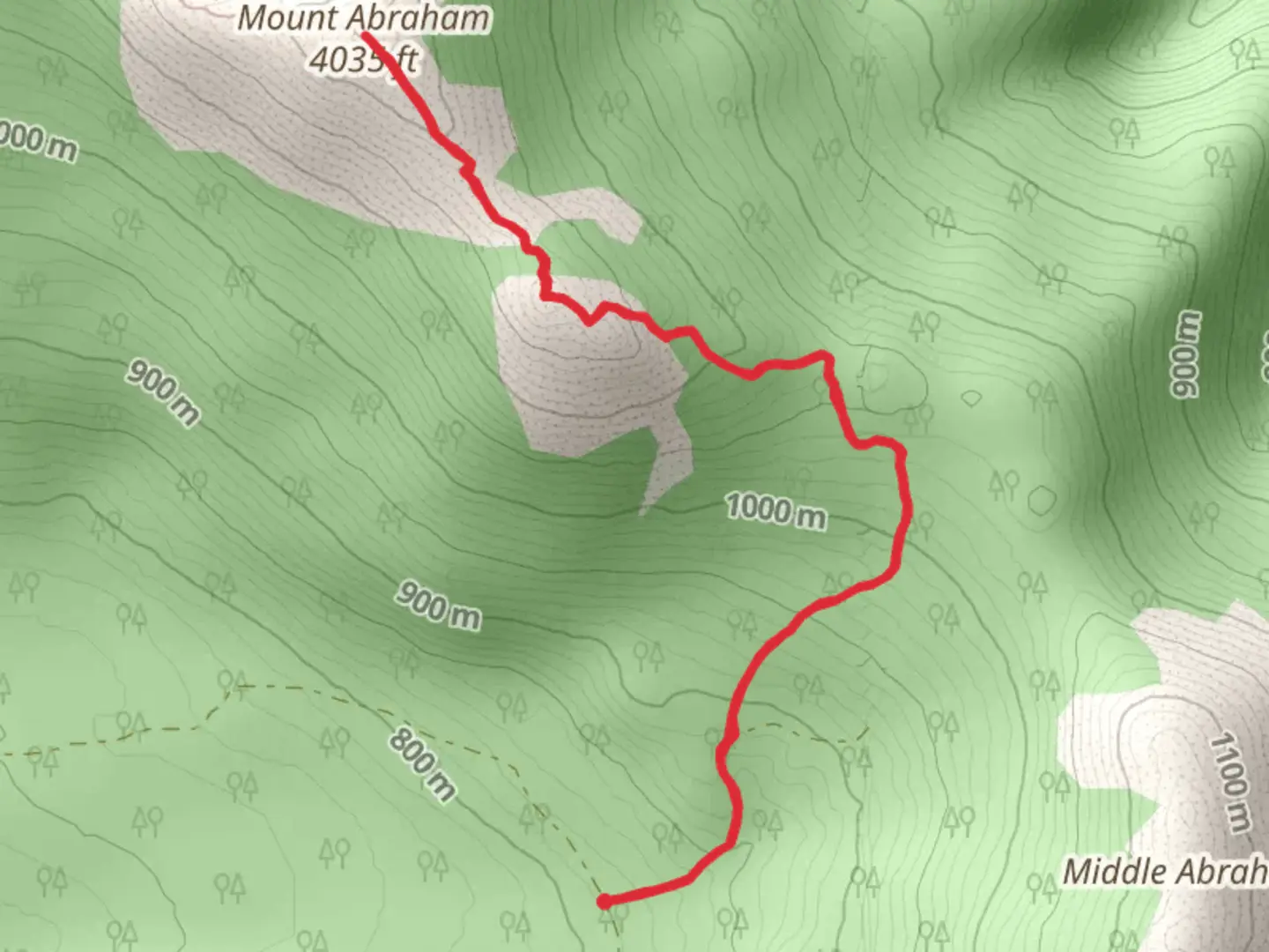 An image depicting the trail Mount Abraham Summit Trail and its surrounding area.