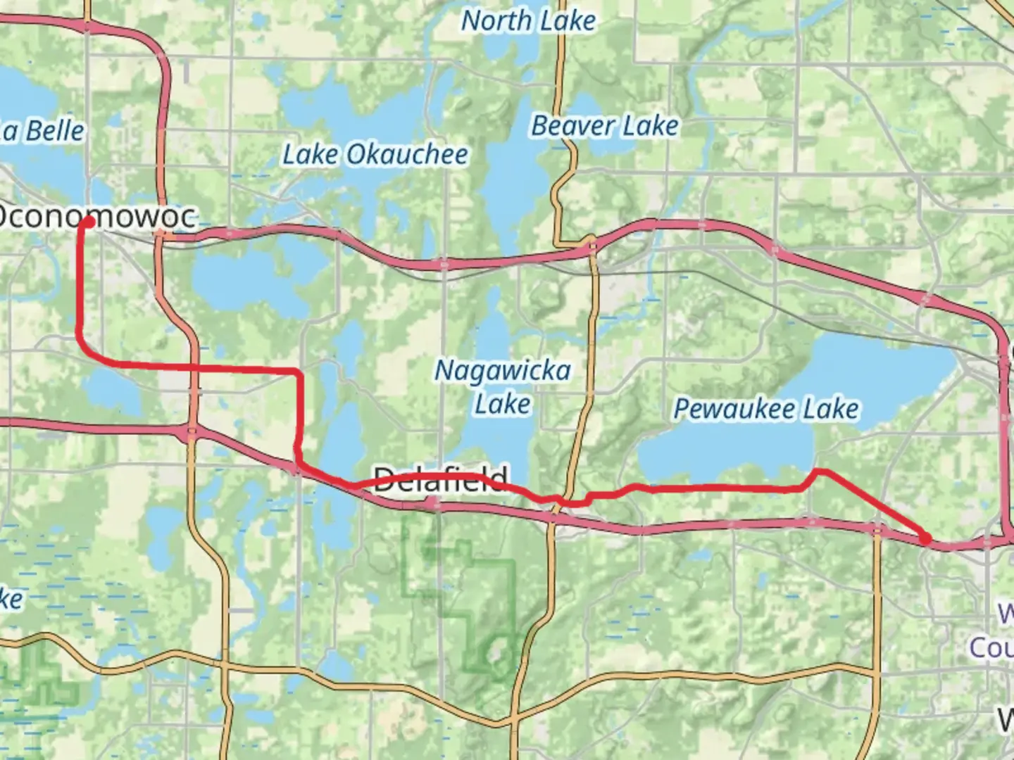 An image depicting the trail Lake Country Trail and its surrounding area.