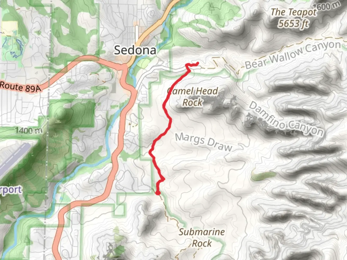 An image depicting the trail Margs Draw Trail and its surrounding area.