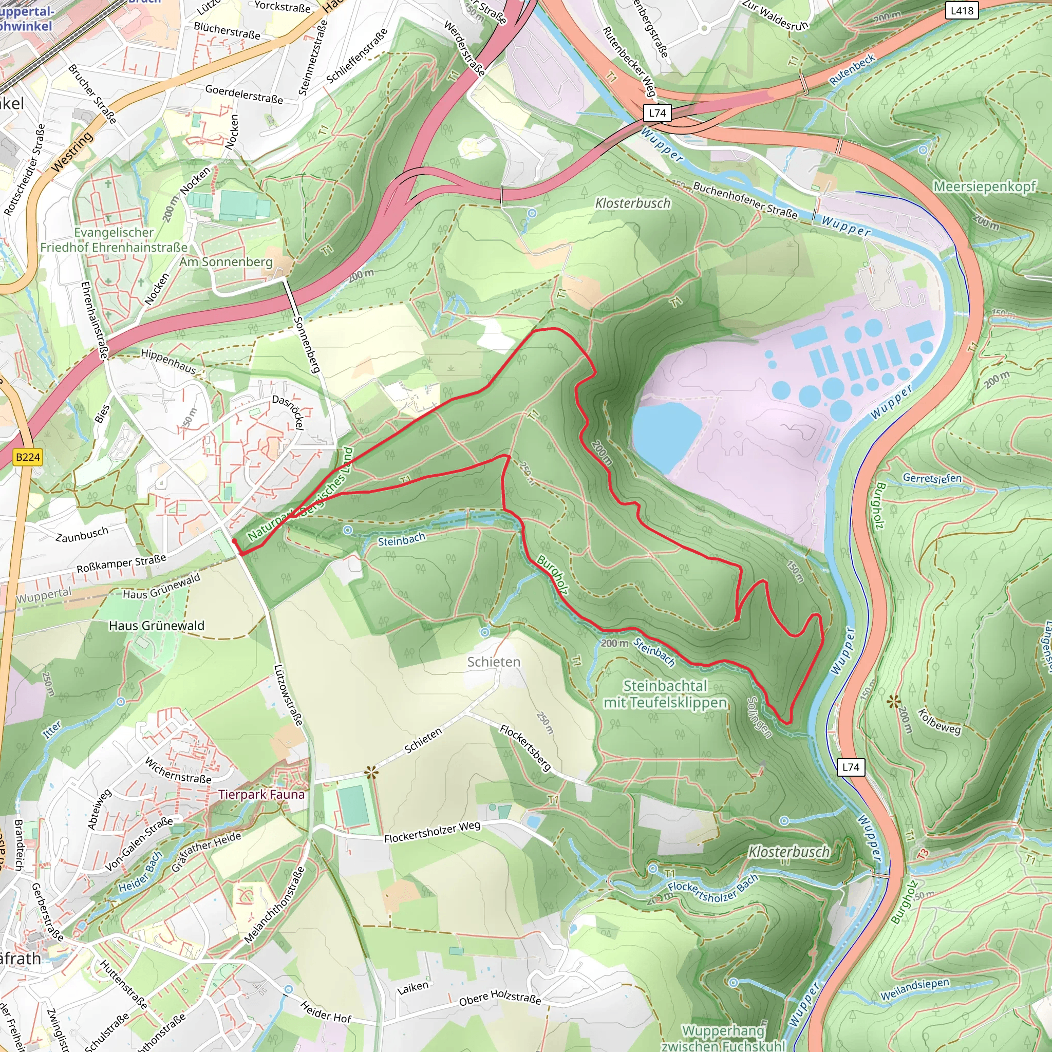Steinbach via Rundweg - Rosskamper Hoehe Loop mobile static map