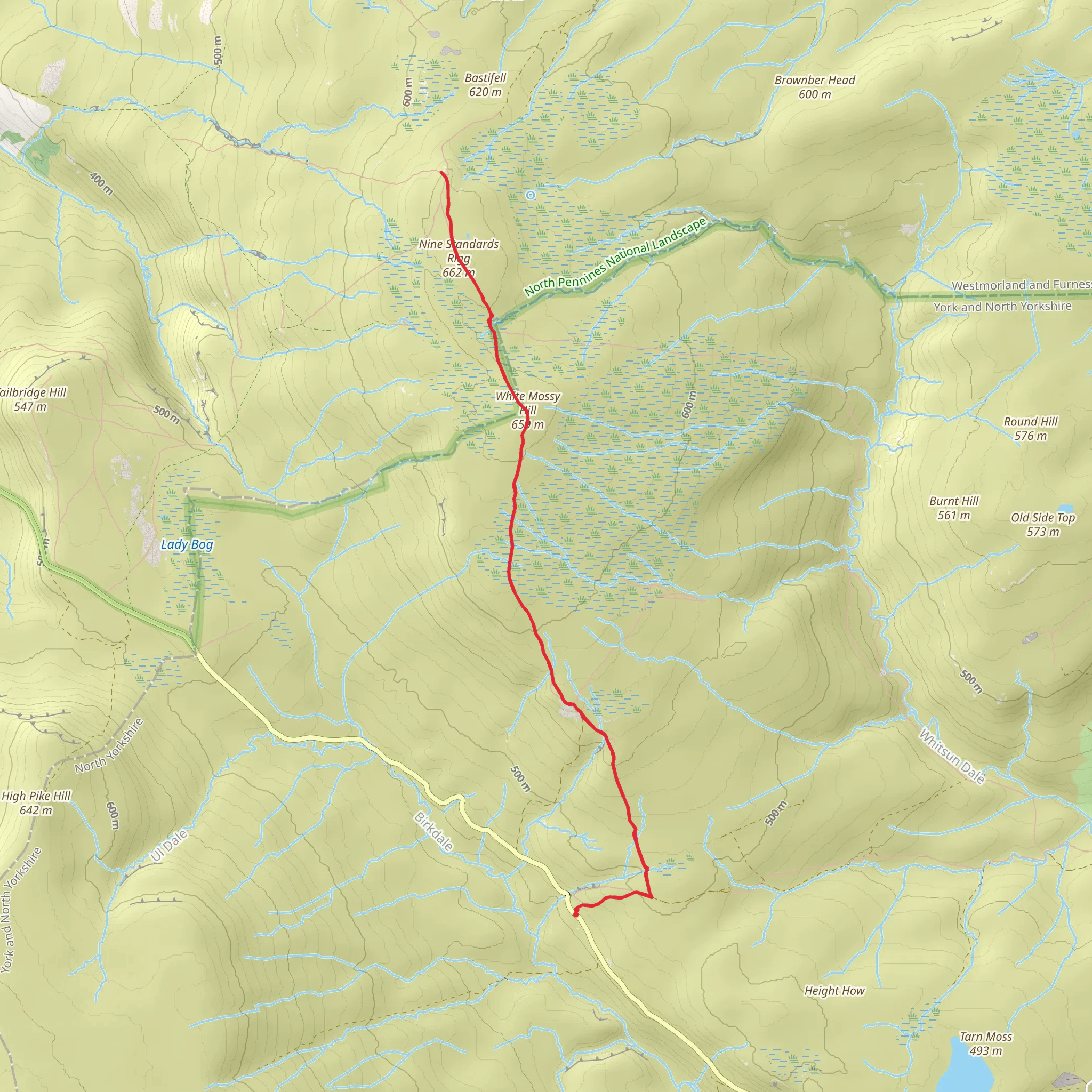 Nine Standards Rigg near Nateby mobile static map