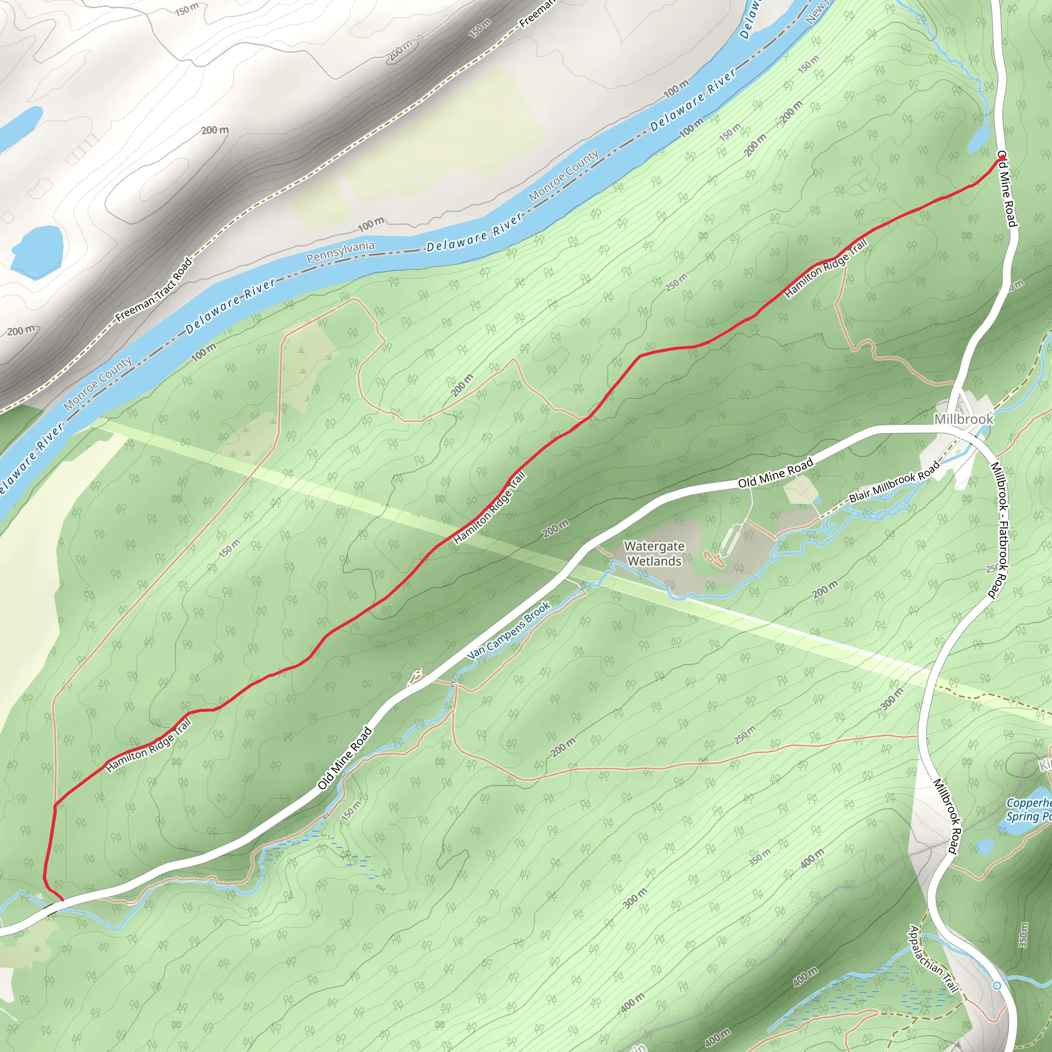 Hamilton Ridge Trail mobile static map