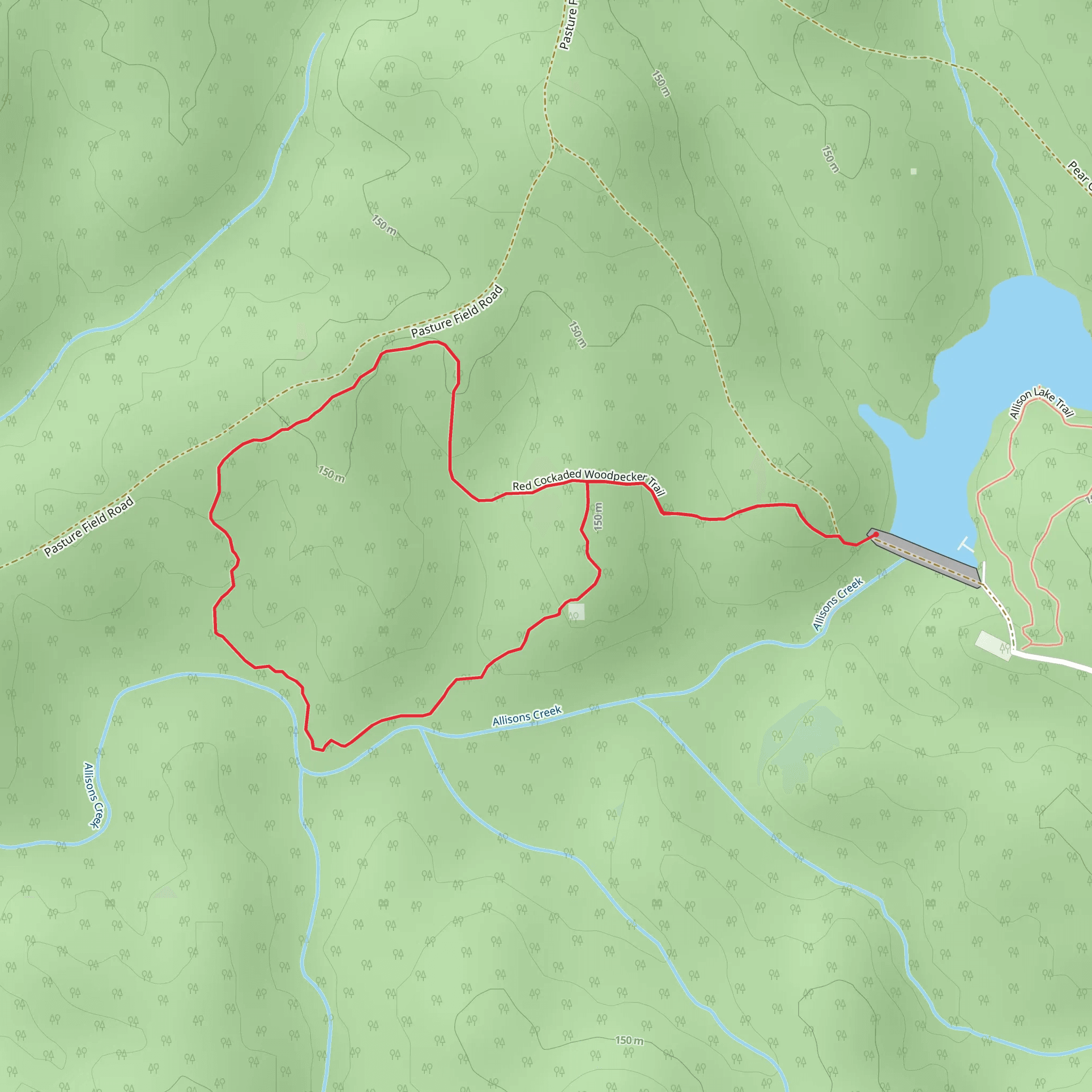 Red Cockaded Woodpecker Trail Loop mobile static map