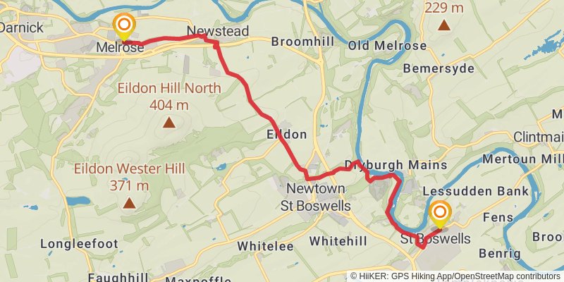 Eildon Hills and River Tweed Loop stage 2 Map