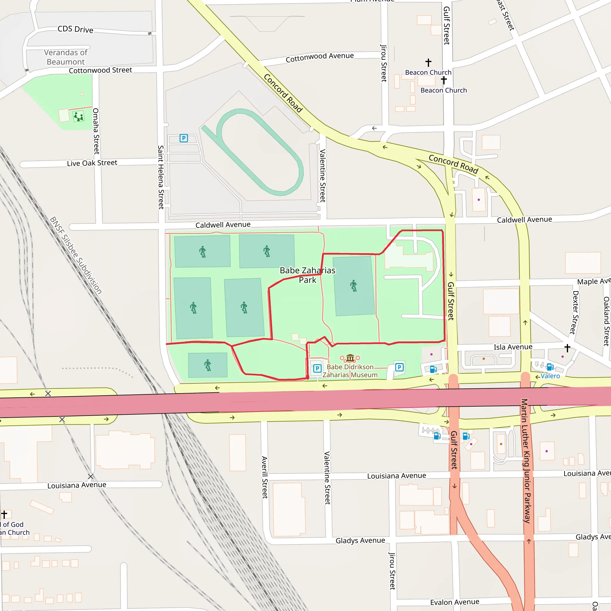 Babe Zaharias Park Loop mobile static map
