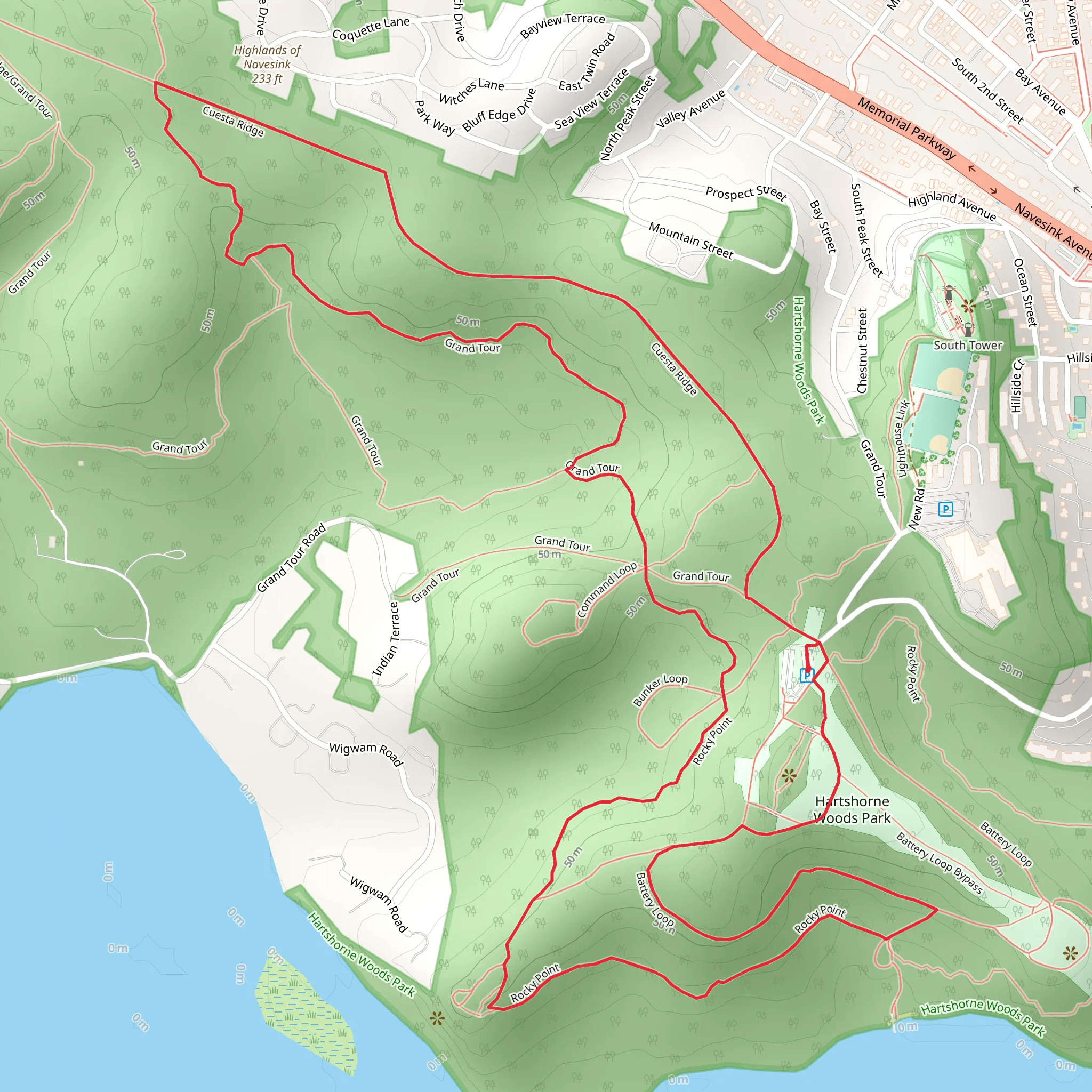 Rocky Point, Grand Tour and Battery Loop mobile static map