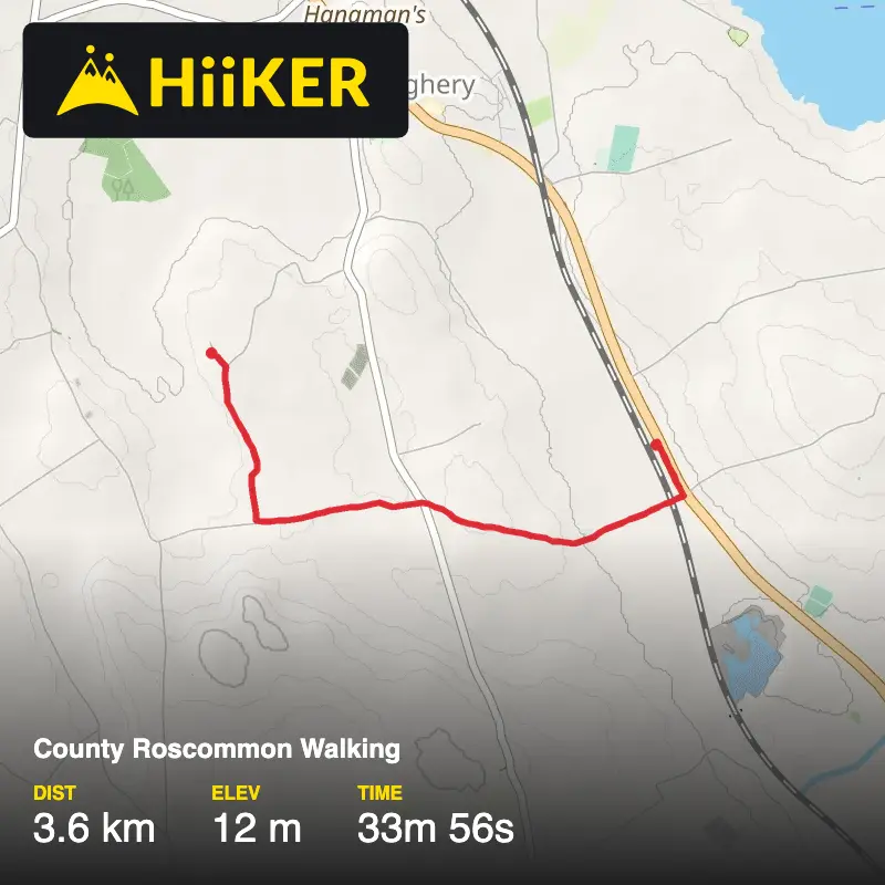 A map preview of the recording County Roscommon Walking.