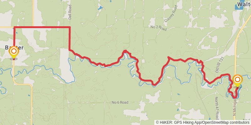 North Country Trail - Michigan Southeast stage 16 Map
