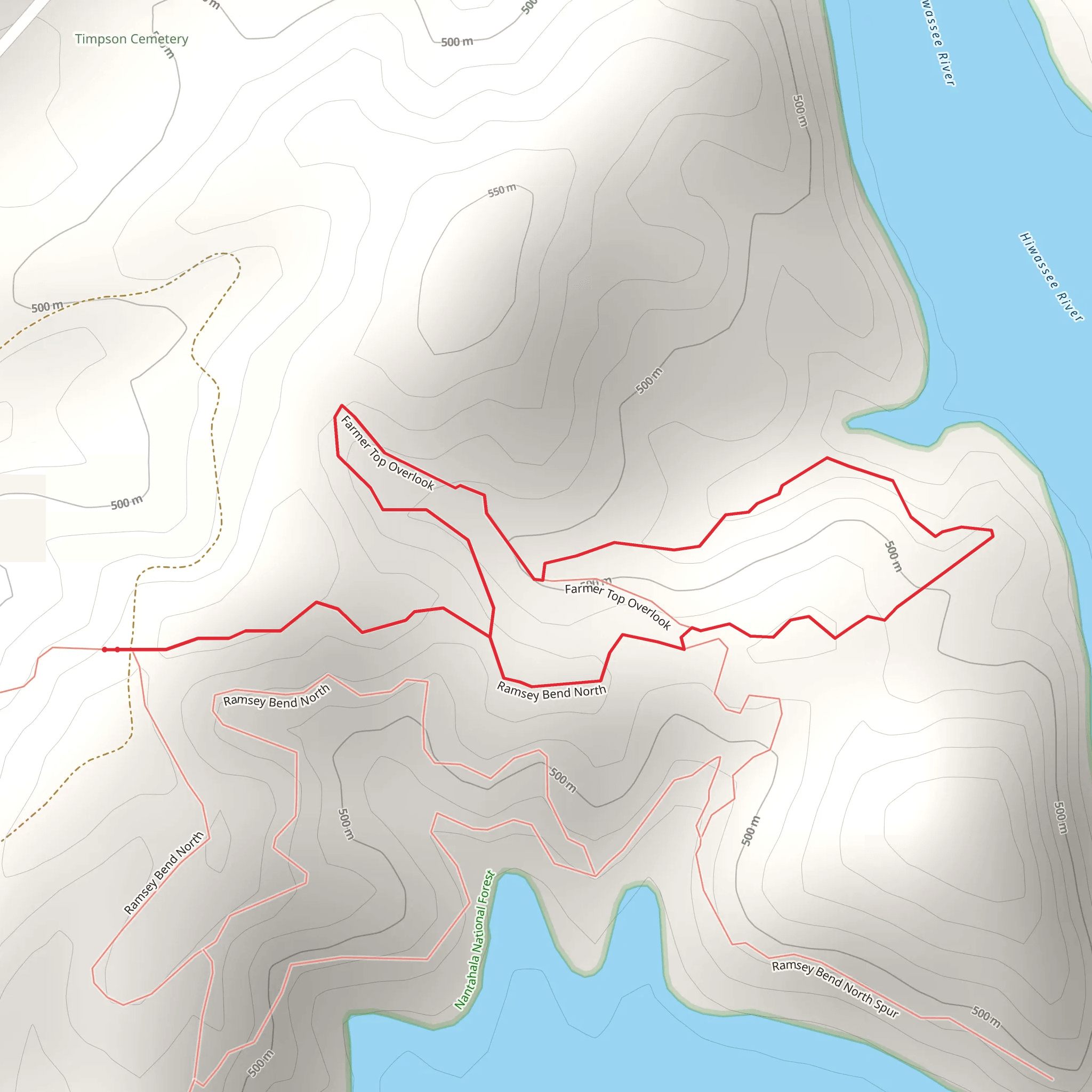 Farmer Top Overlook Loop Trail mobile static map