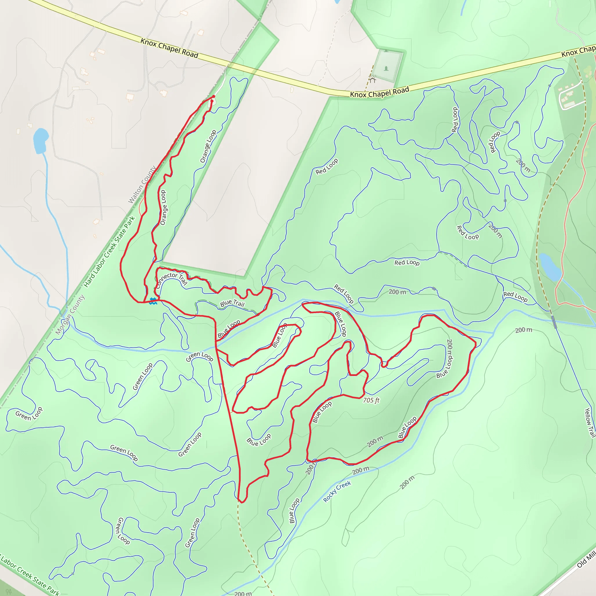 Blue Loop - Knox Chapel Road mobile static map
