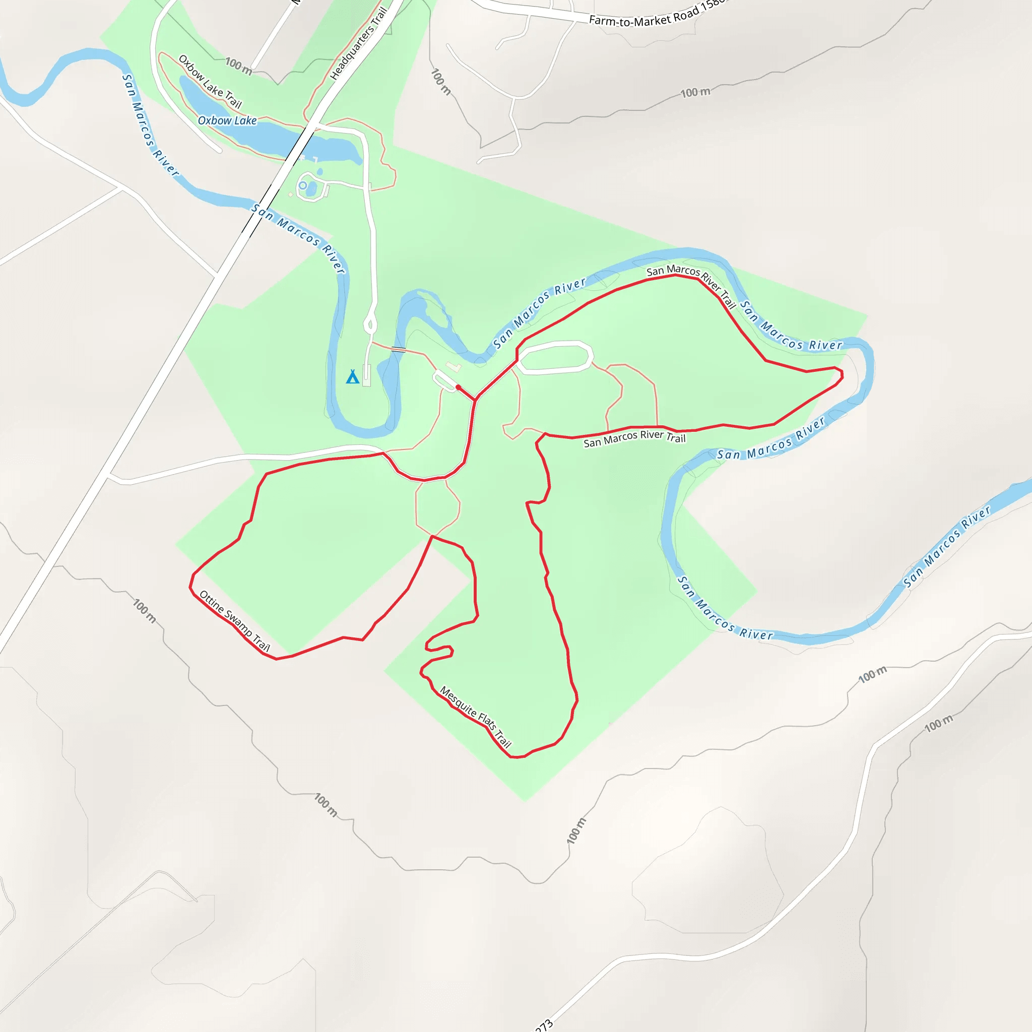 Palmetto State Park Loop mobile static map