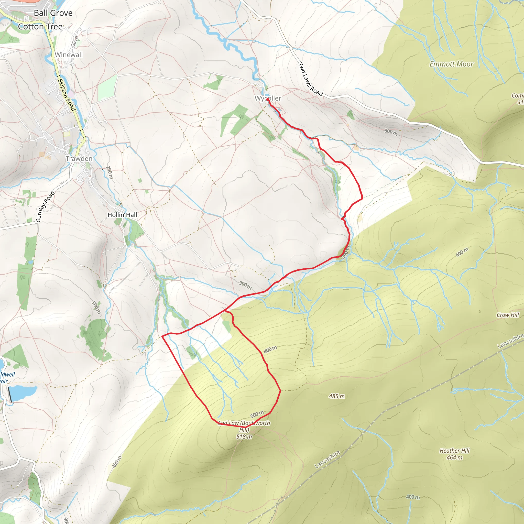 Boulsworth Hill Loop mobile static map