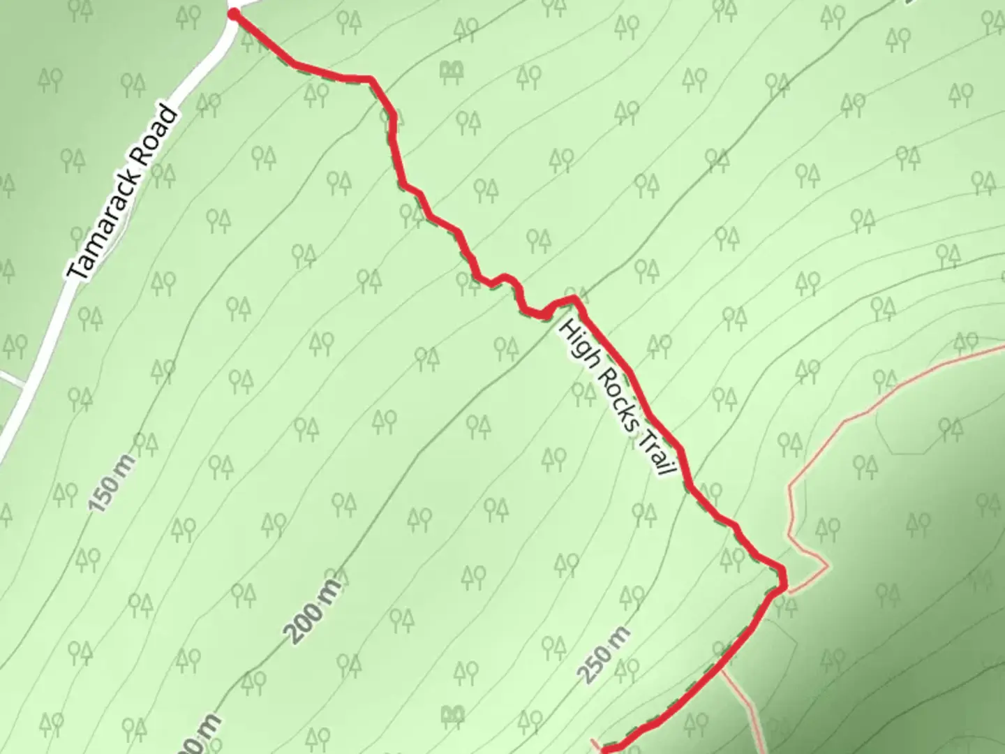 An image depicting the trail High Rocks Trail and its surrounding area.