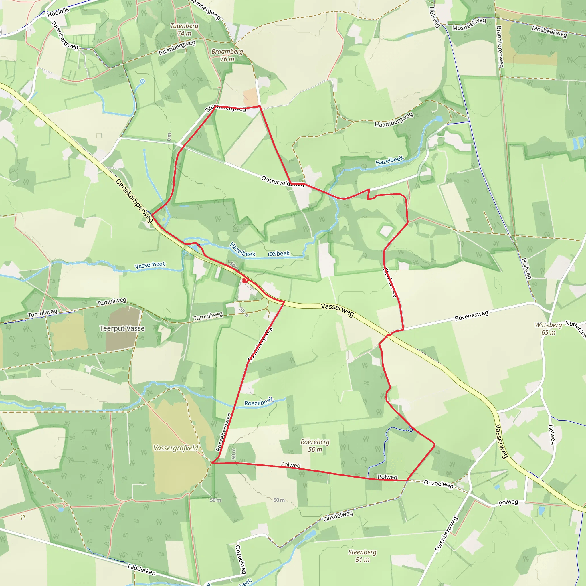 Hazelbekke and Roezeberg via Denekamper Weg mobile static map