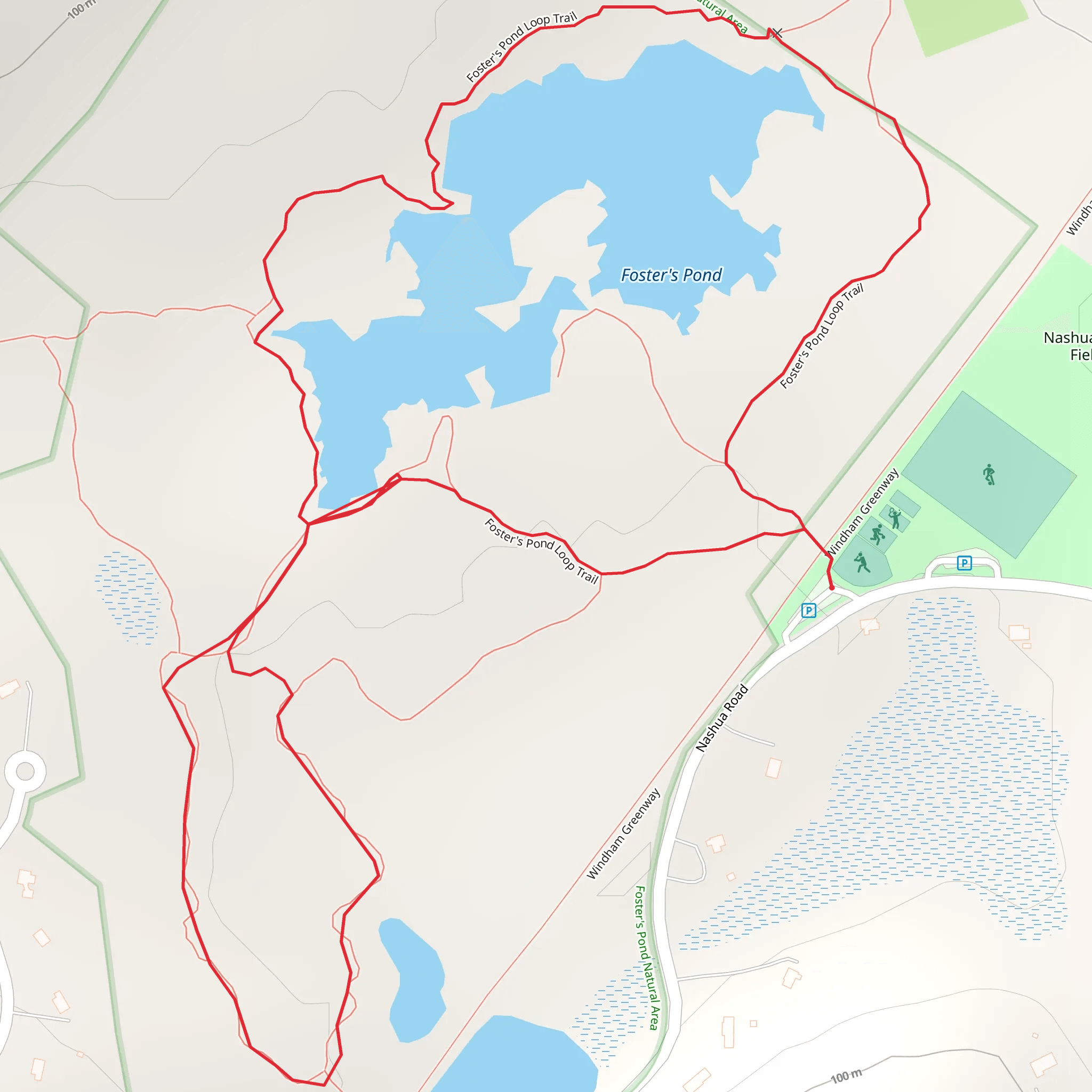 Nashua Fields - Foster's Pond Loop Trail mobile static map