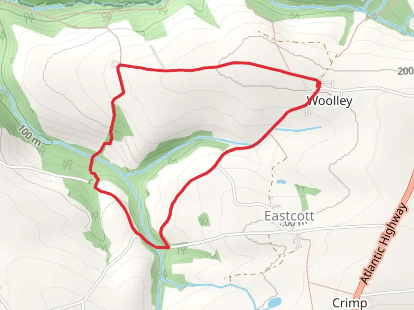 An image depicting the trail Woolley Loop and its surrounding area.