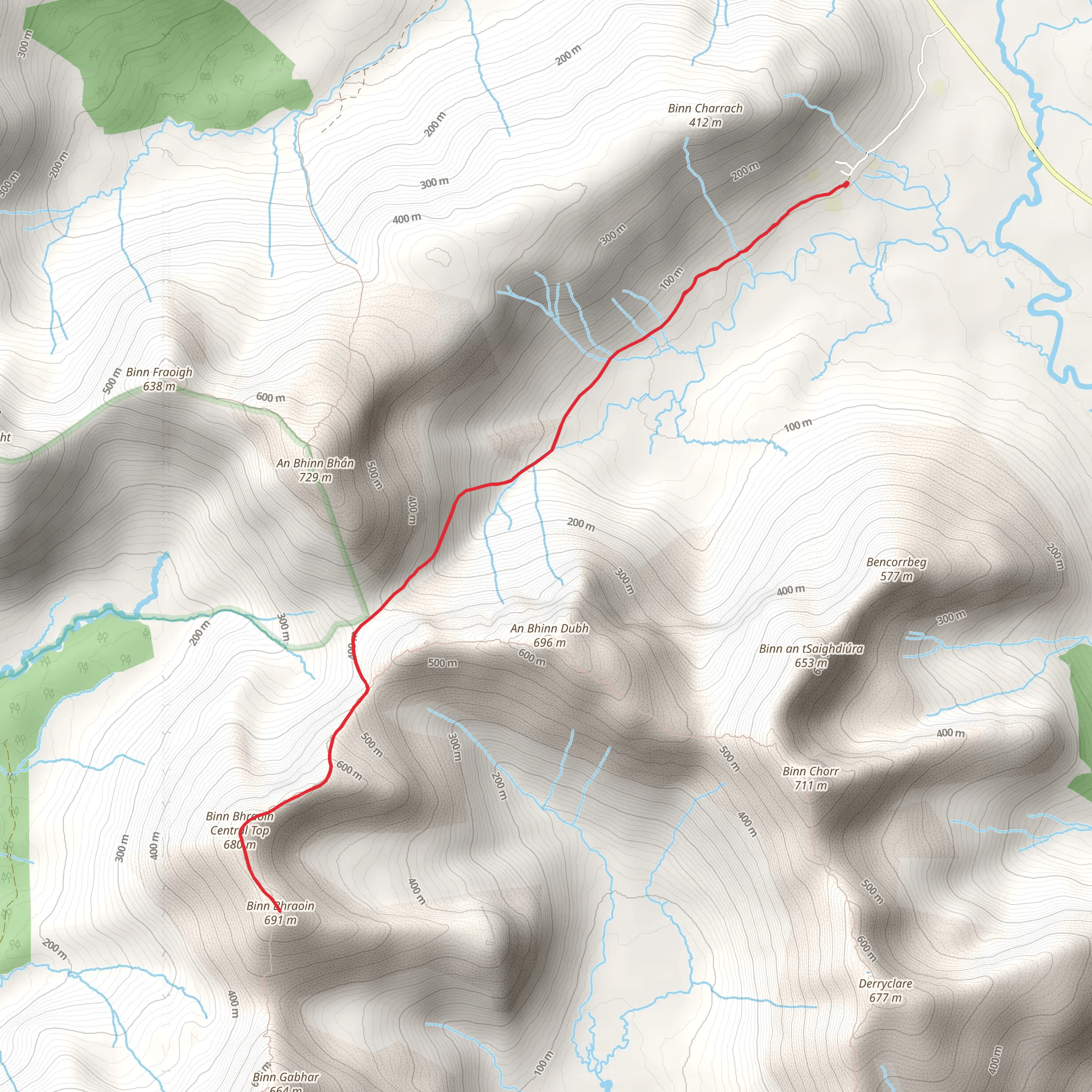 Binn Bhraoin Mountain Walk mobile static map