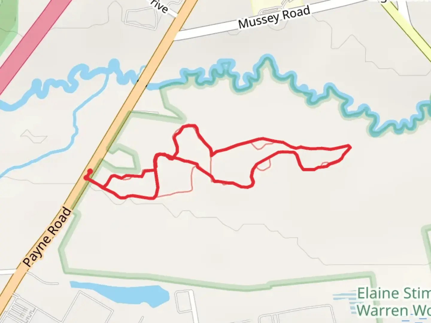 An image depicting the trail Poyne Road Loop and its surrounding area.