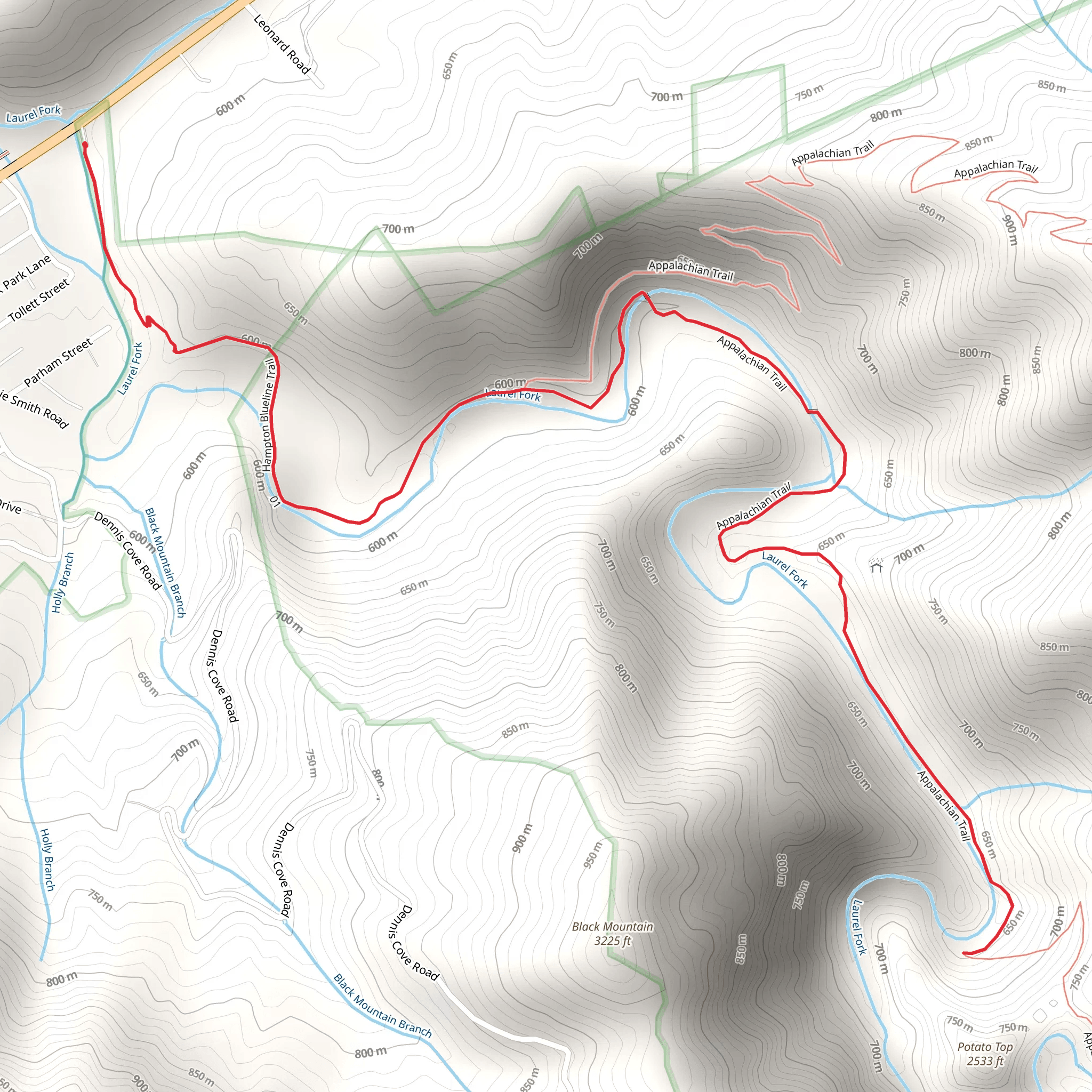 Hampton Blueline Trail mobile static map