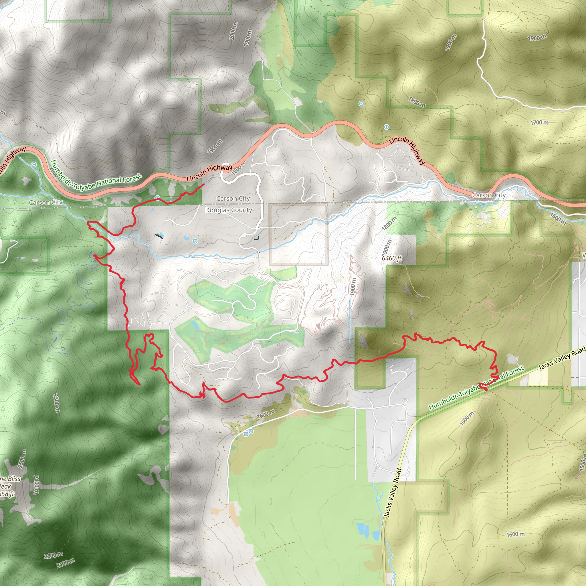 Clear Creek Trail Out and Back mobile static map
