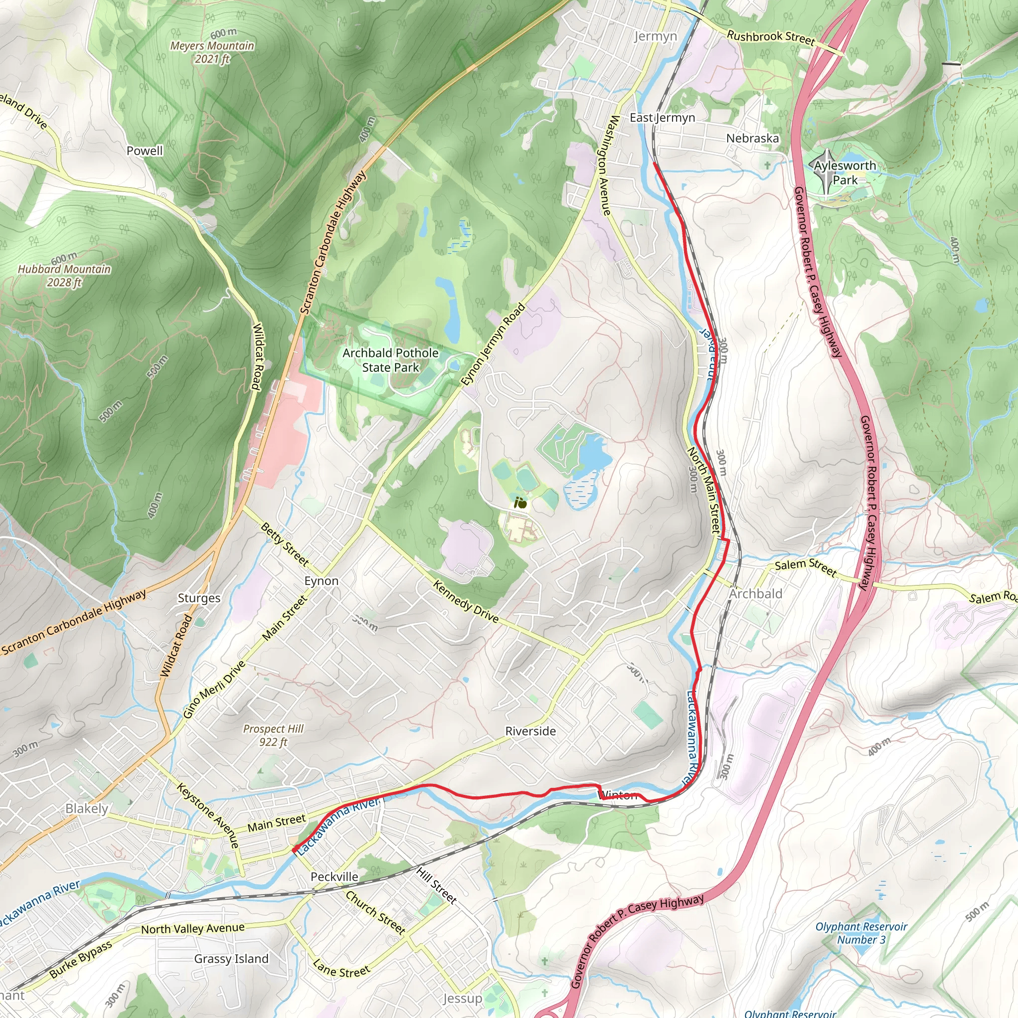 Lackawanna River Heritage Trail mobile static map