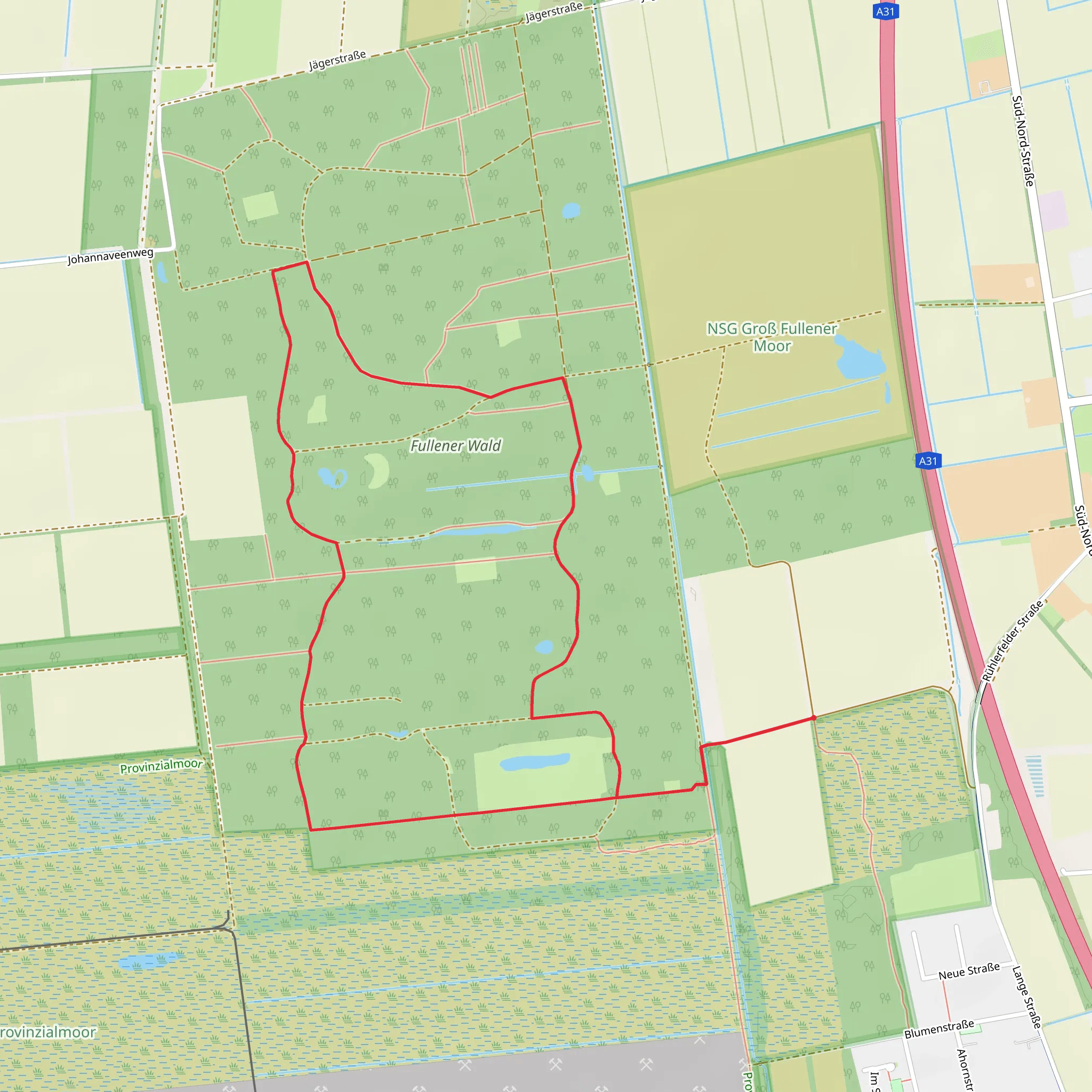 Fullener Wald Loop mobile static map