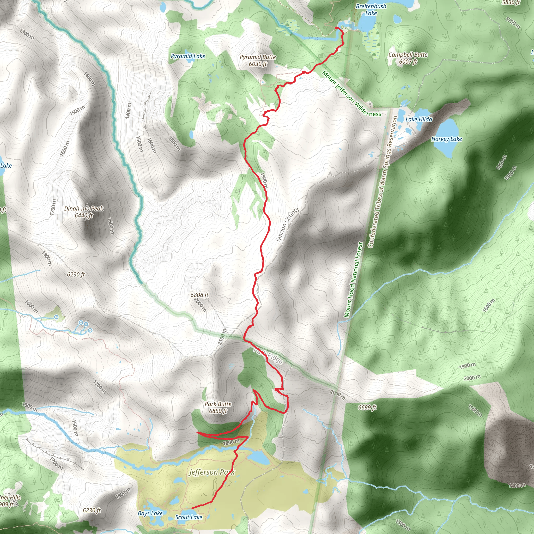 Scout Lake via Pacific Crest Trail mobile static map
