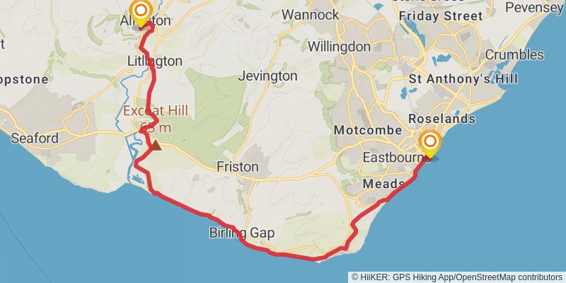 South Downs Way - Washington to Eastbourne stage 4 Map