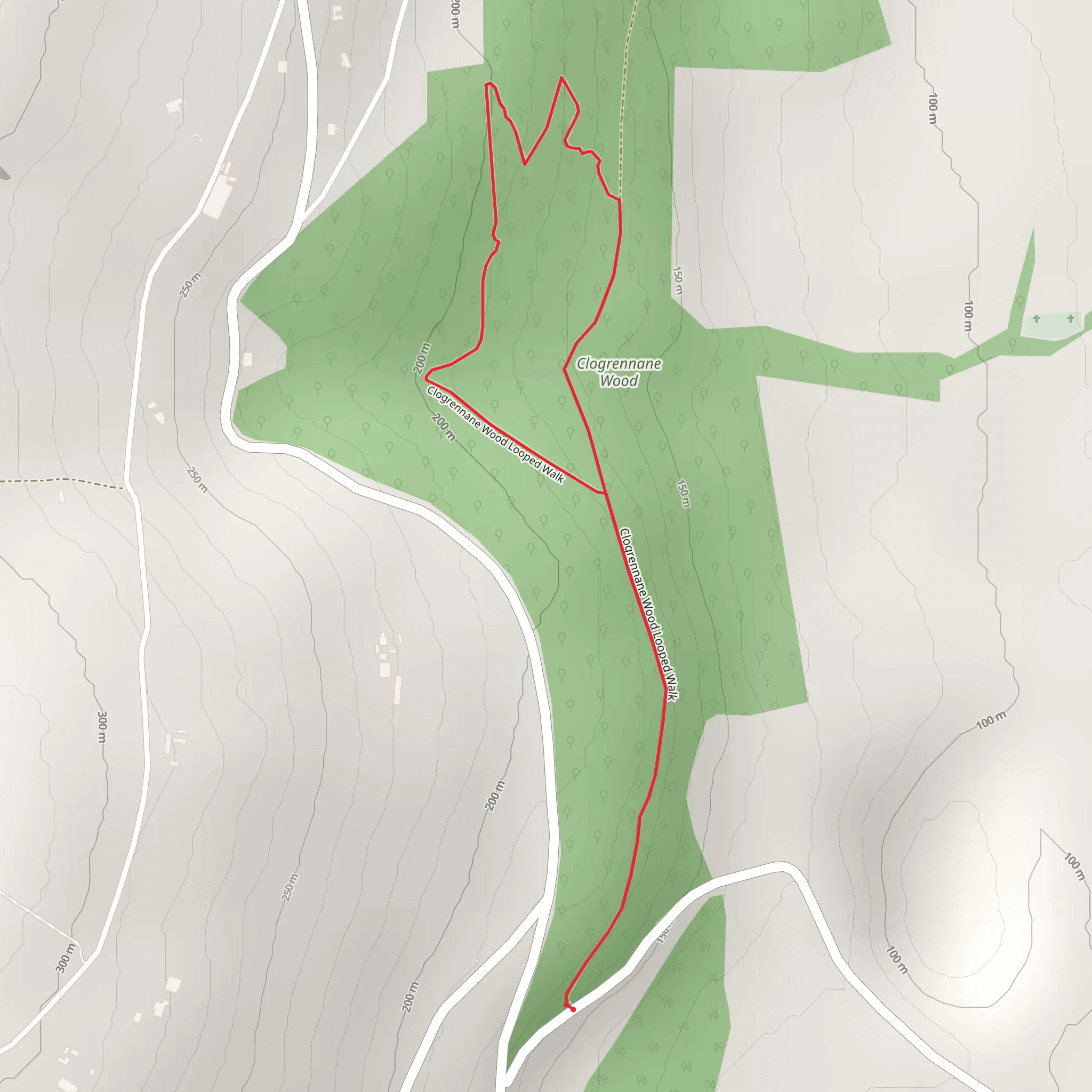Clogrennane Wood Loop mobile static map