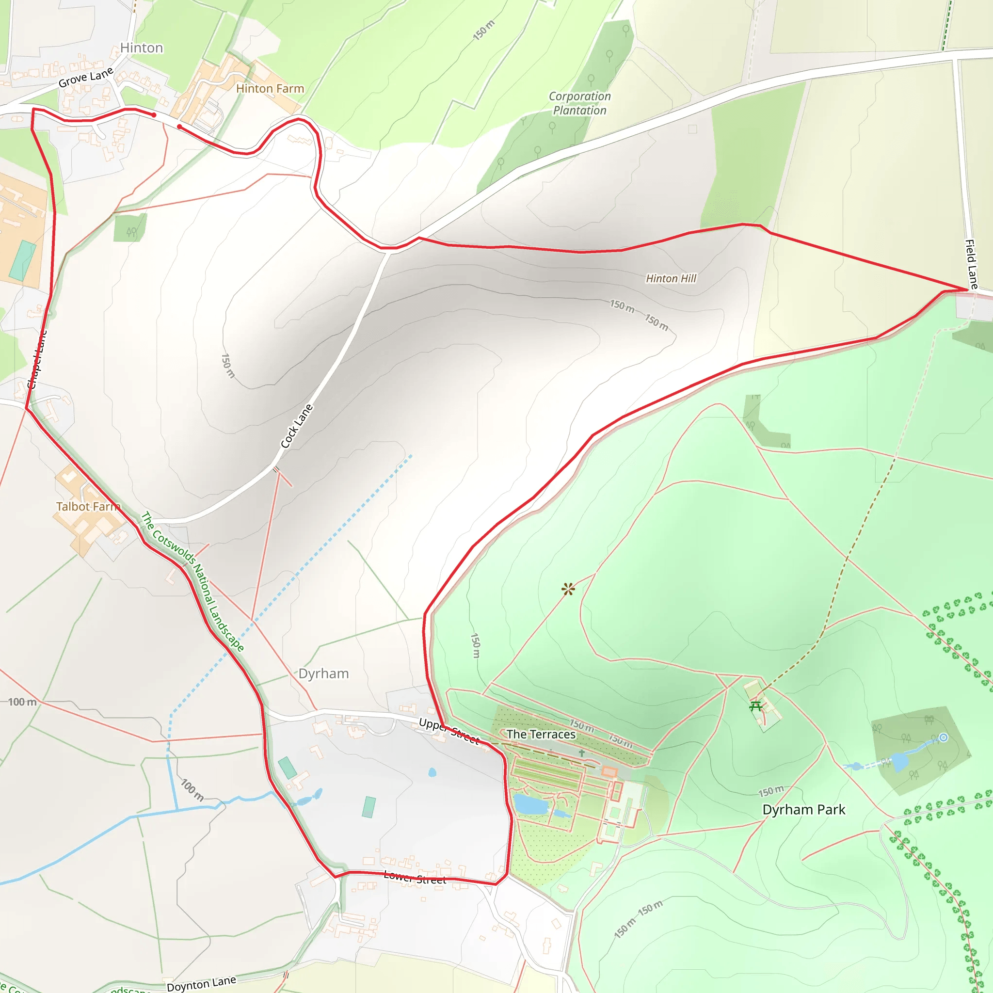 Hinton and Dyrham Circular mobile static map