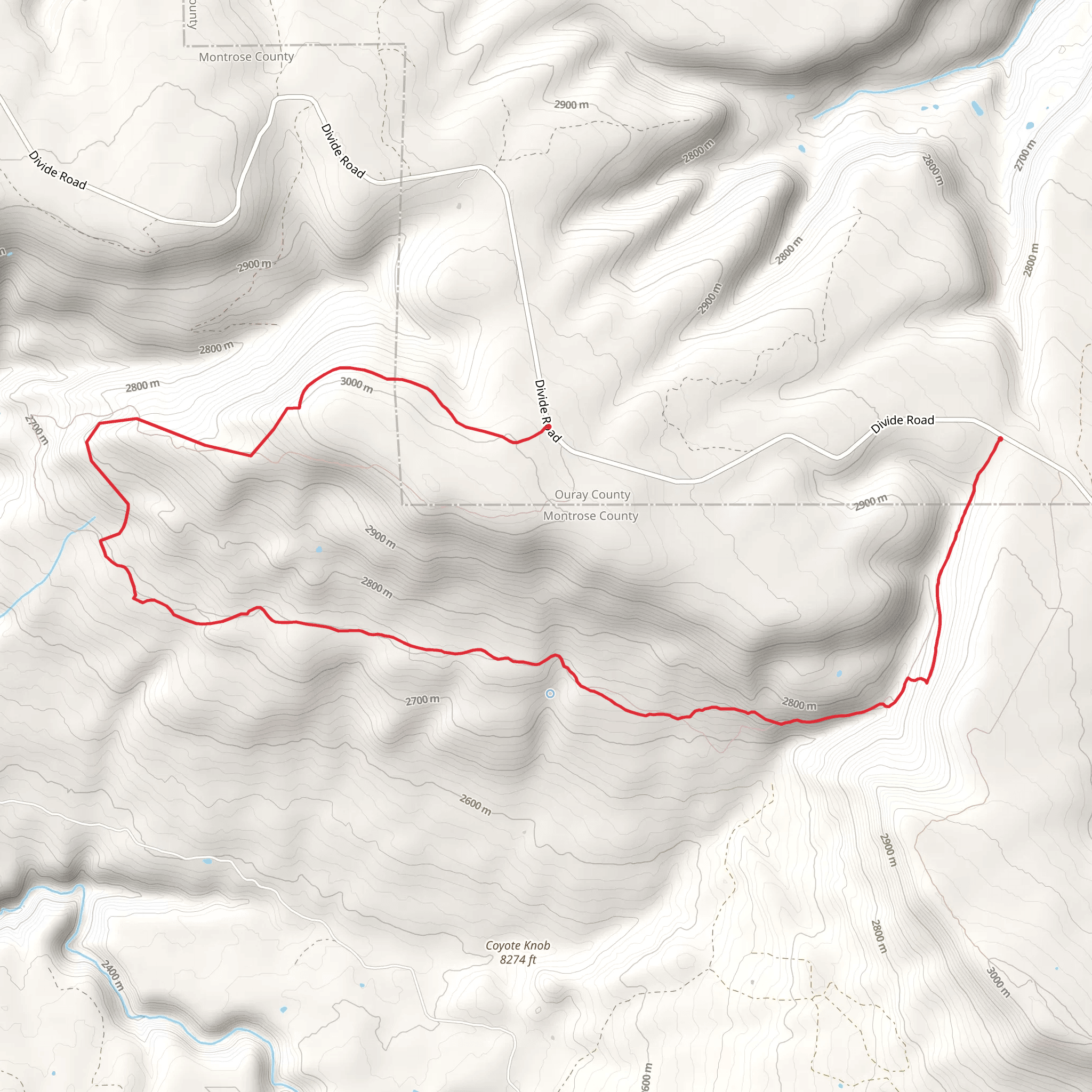 Clear Creek Trail mobile static map