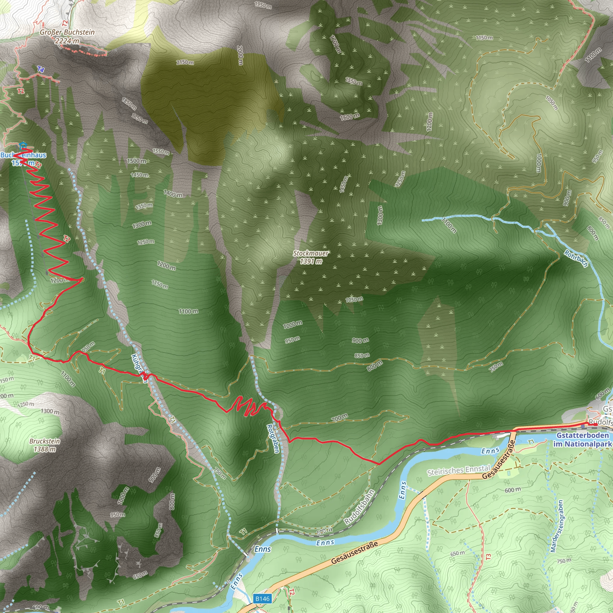 Großer Buchstein Trail mobile static map