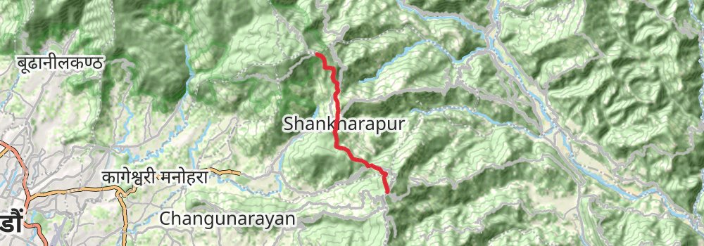 Chisapani - Nagarkot Trek stage 3 Map
