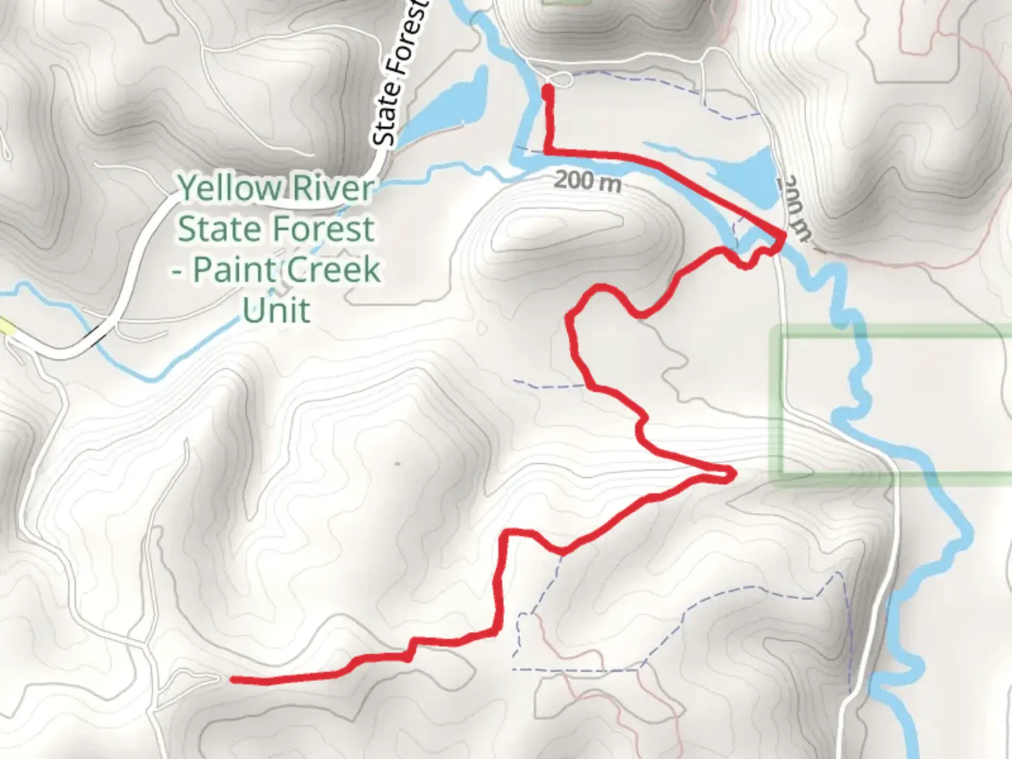 An image depicting the trail Paint Creek and Firetower and its surrounding area.