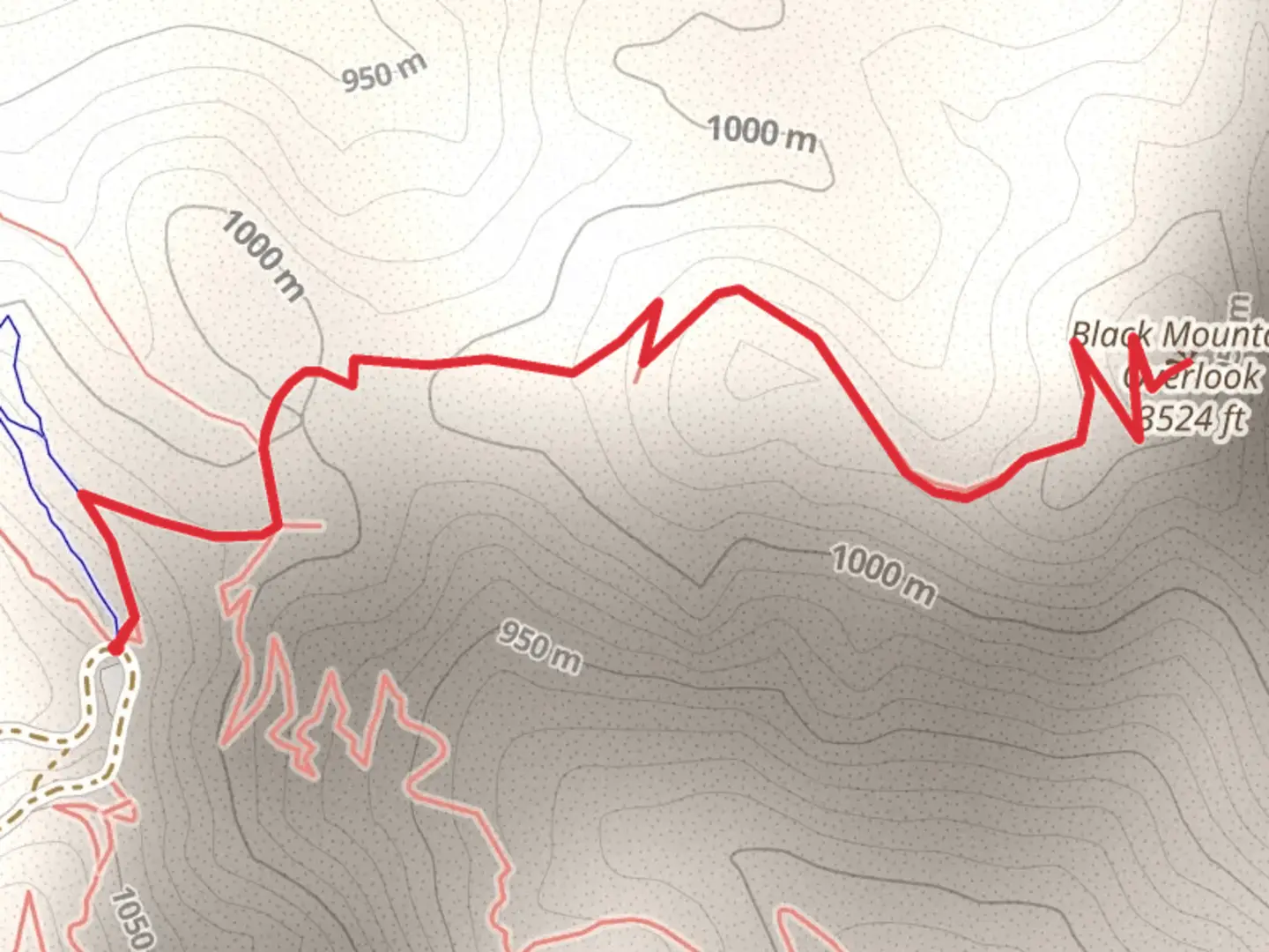 An image depicting the trail Black Mountain Overlook and its surrounding area.